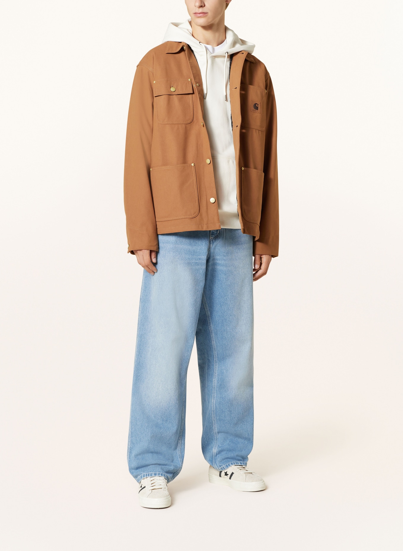 carhartt WIP Overshirt MICHIGAN in leather look, Color: BROWN (Image 2)