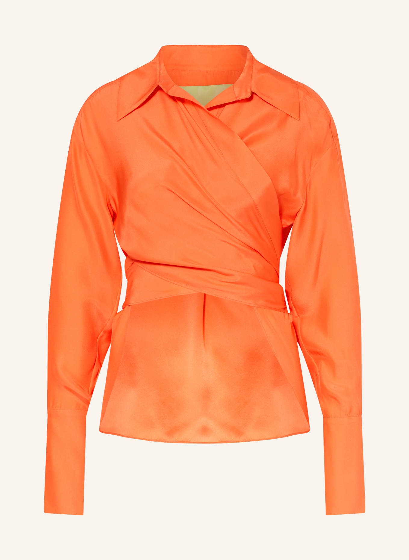 GAUGE81 Wrap blouse SABINAS in silk, Color: ORANGE (Image 1)