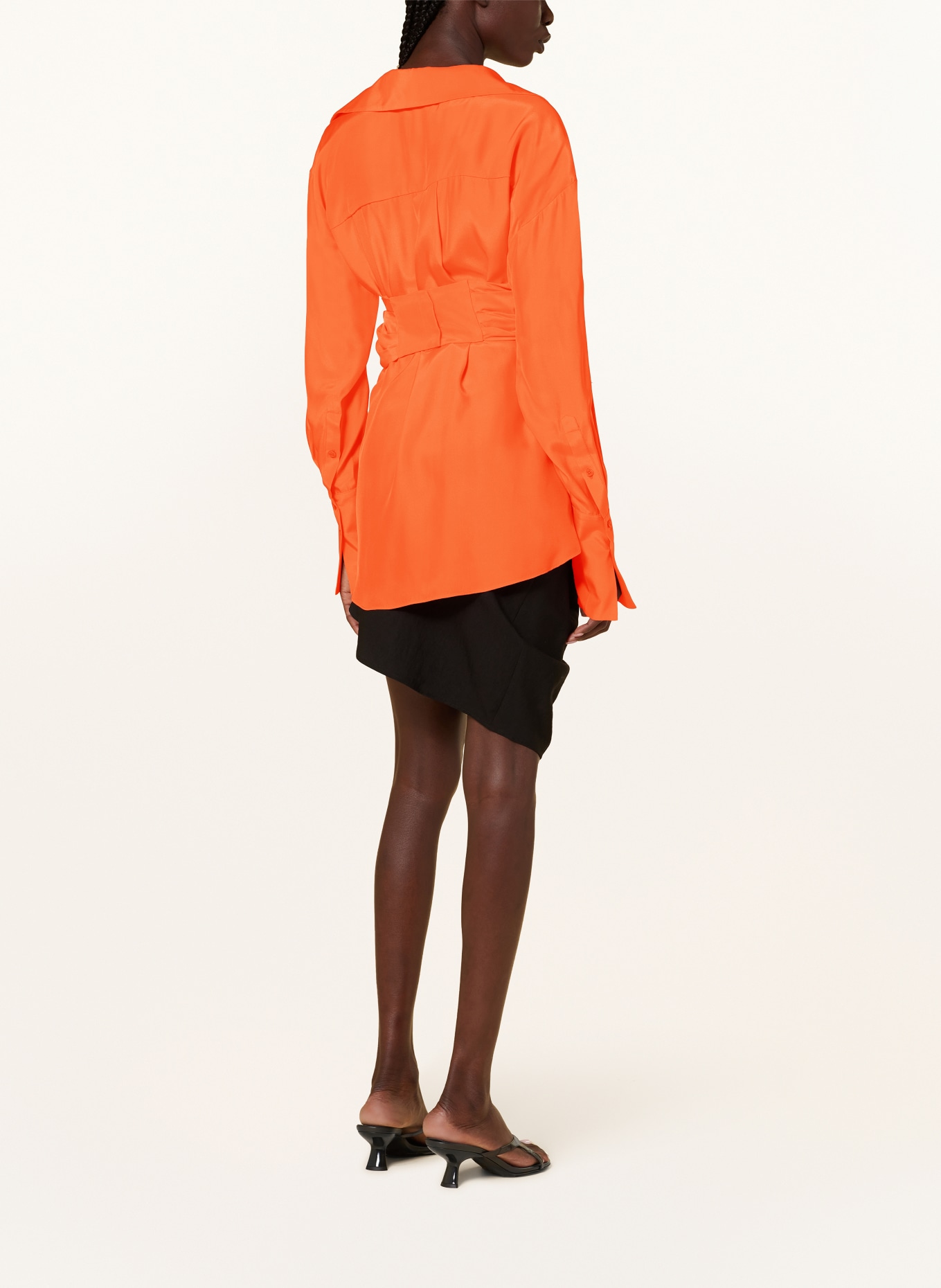 GAUGE81 Wrap blouse SABINAS in silk, Color: ORANGE (Image 3)