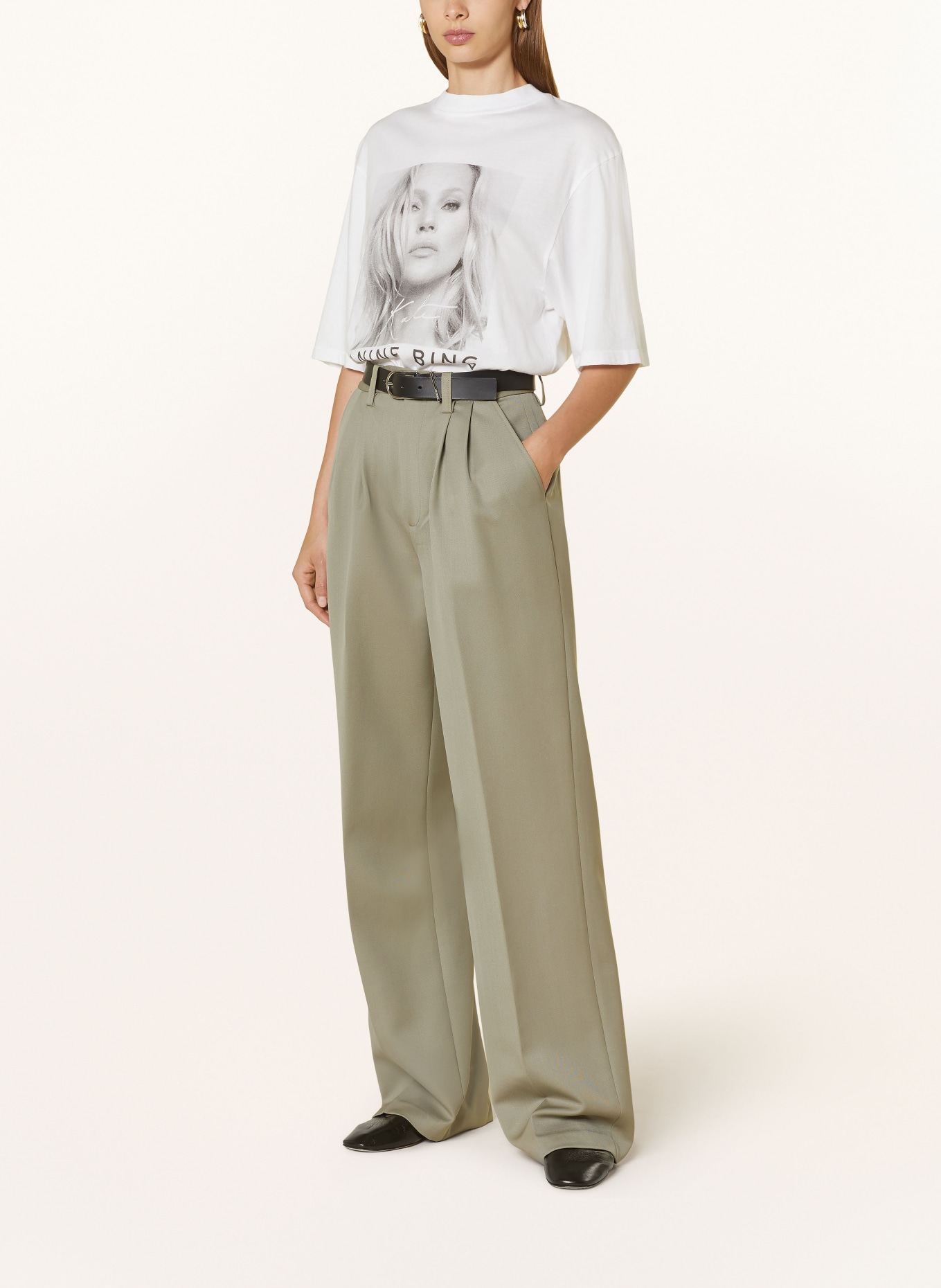 ANINE BING Wide leg trousers CARRIE, Color: GREEN (Image 2)