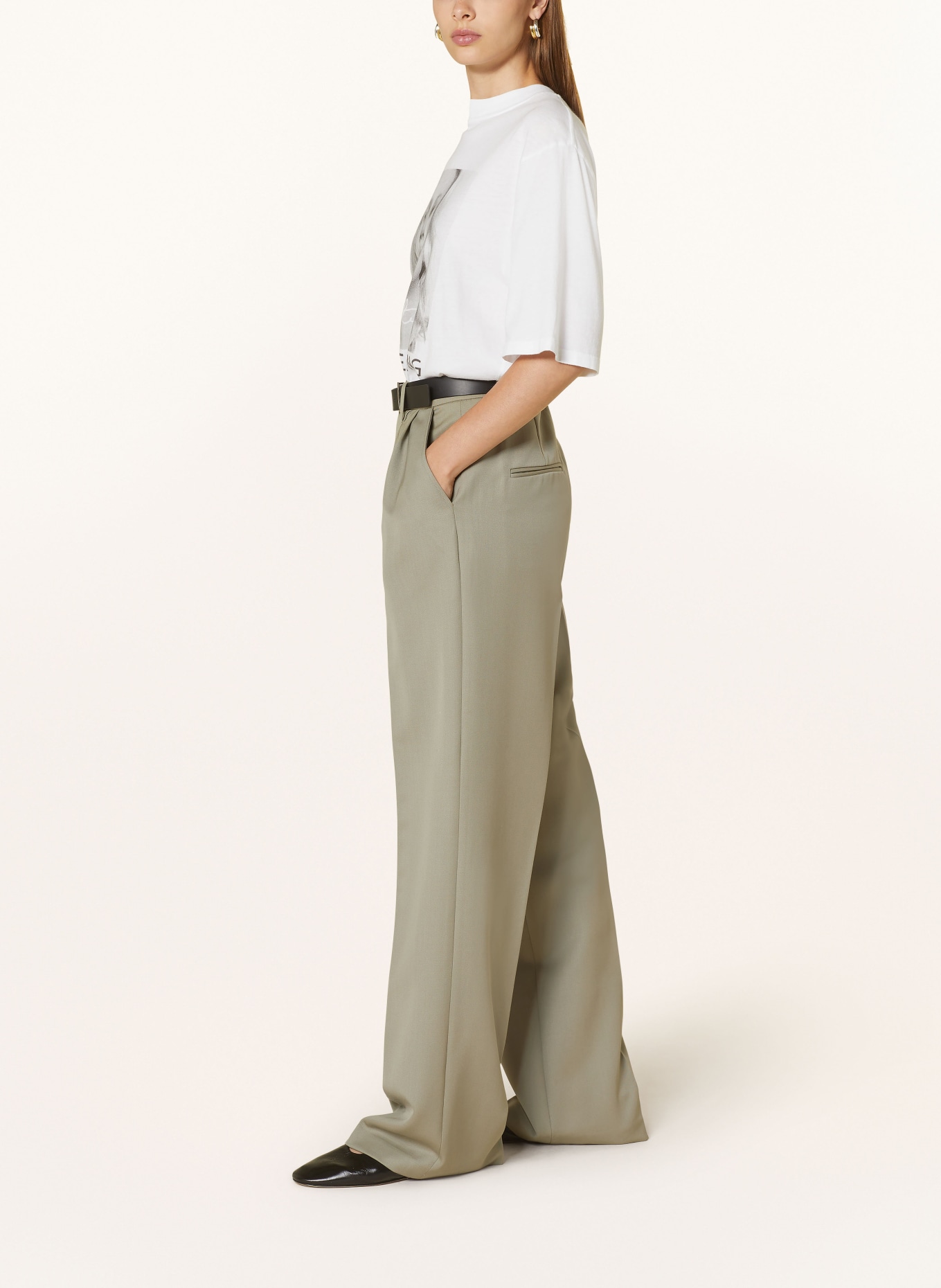 ANINE BING Wide leg trousers CARRIE, Color: GREEN (Image 4)