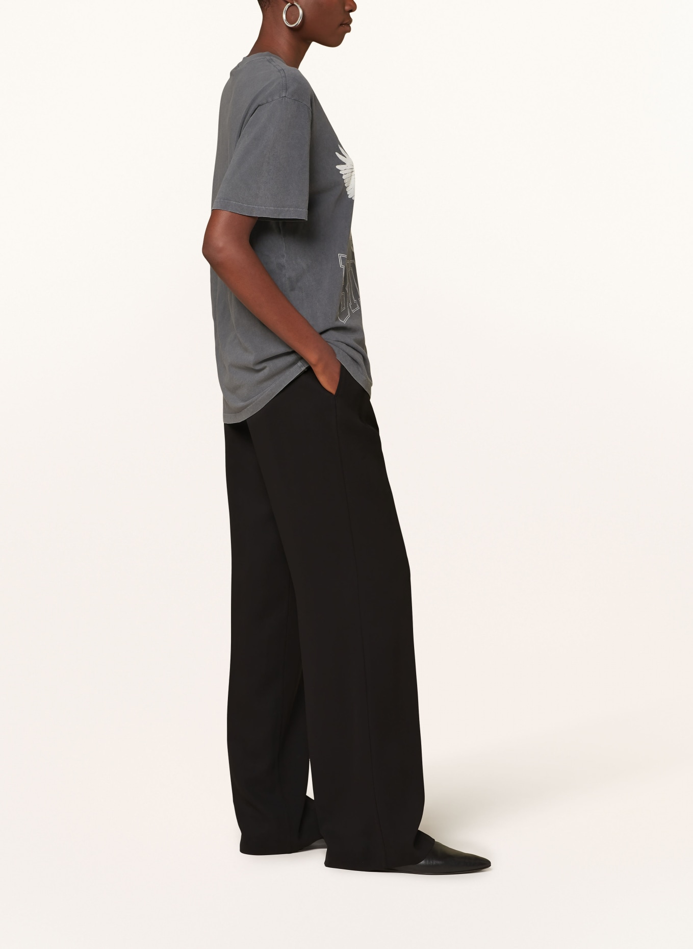 ANINE BING Wide leg trousers SOTO, Color: BLACK (Image 4)