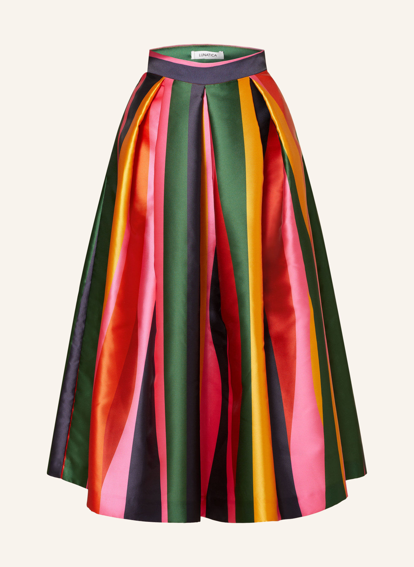 Satin skirt colors top