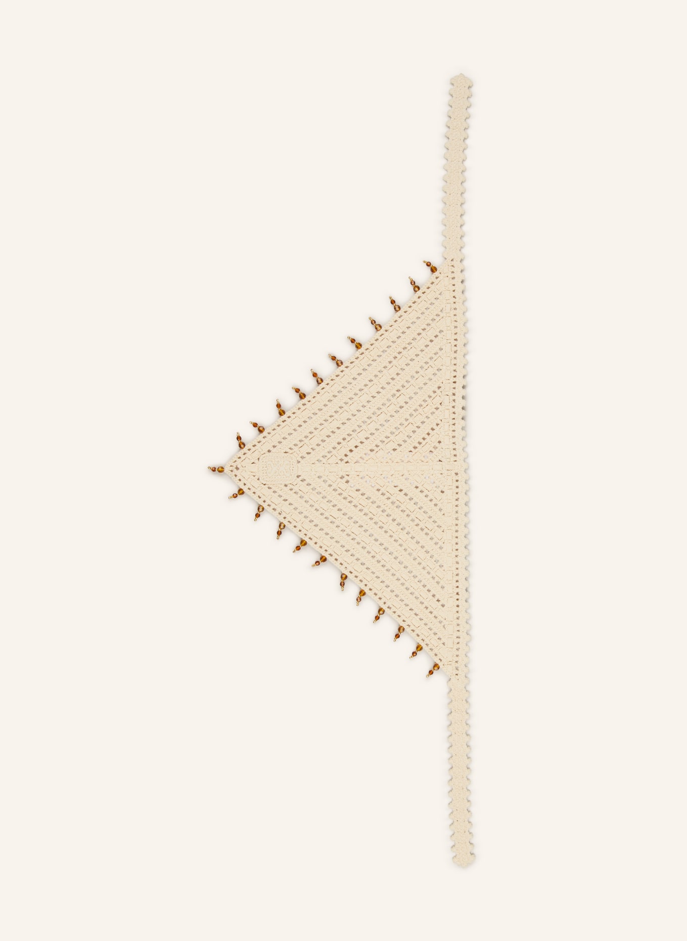 SANDRO Chusta trójkątna z ozdobnymi perełkami, Kolor: ECRU (Obrazek 2)