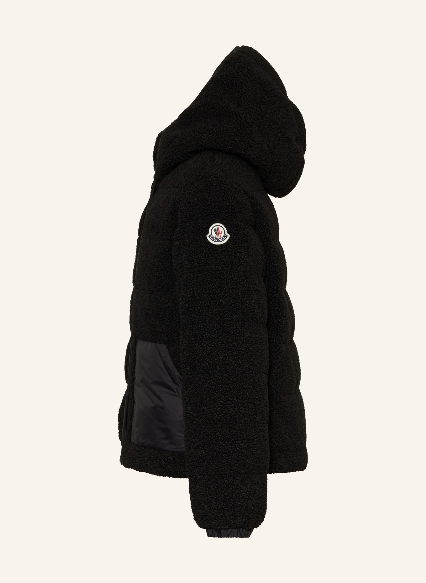 MONCLER enfant Kurtka pikowana AUDRIEU z pluszowego materiału: CZARNY