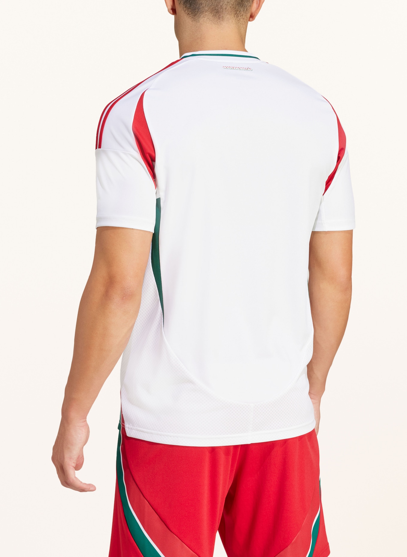 adidas Away jersey HUNGARY 24 for men, Color: WHITE/ DARK GREEN/ RED (Image 3)