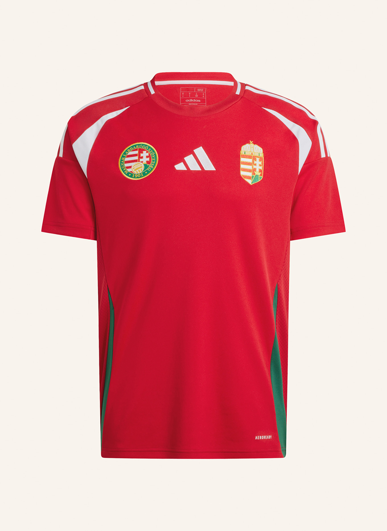 adidas Home jersey HUNGARY 24 for men, Color: DARK RED/ WHITE/ DARK GREEN (Image 1)