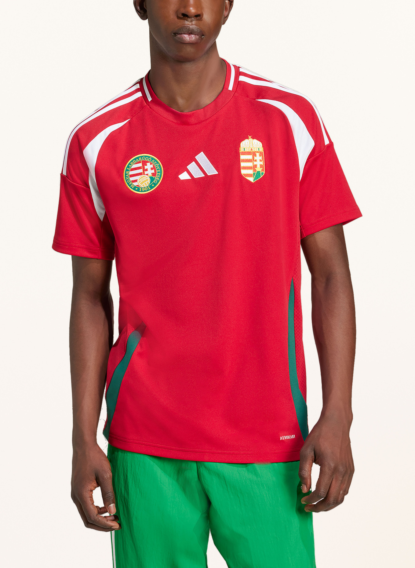 adidas Home jersey HUNGARY 24 for men, Color: DARK RED/ WHITE/ DARK GREEN (Image 2)