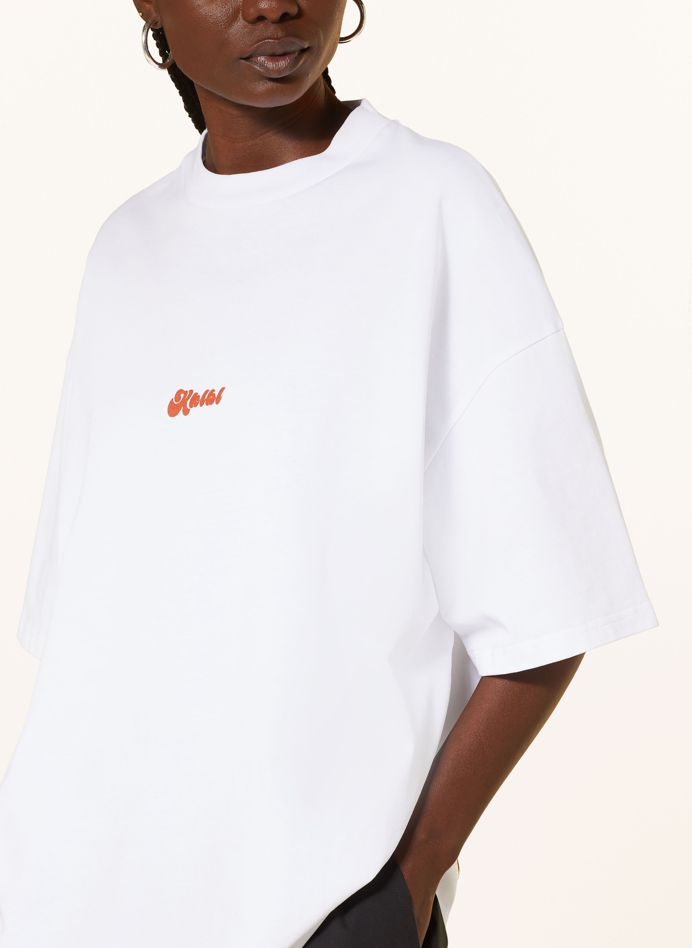 KARO KAUER T-shirt, Color: WHITE/ BLACK/ ORANGE (Image 4)