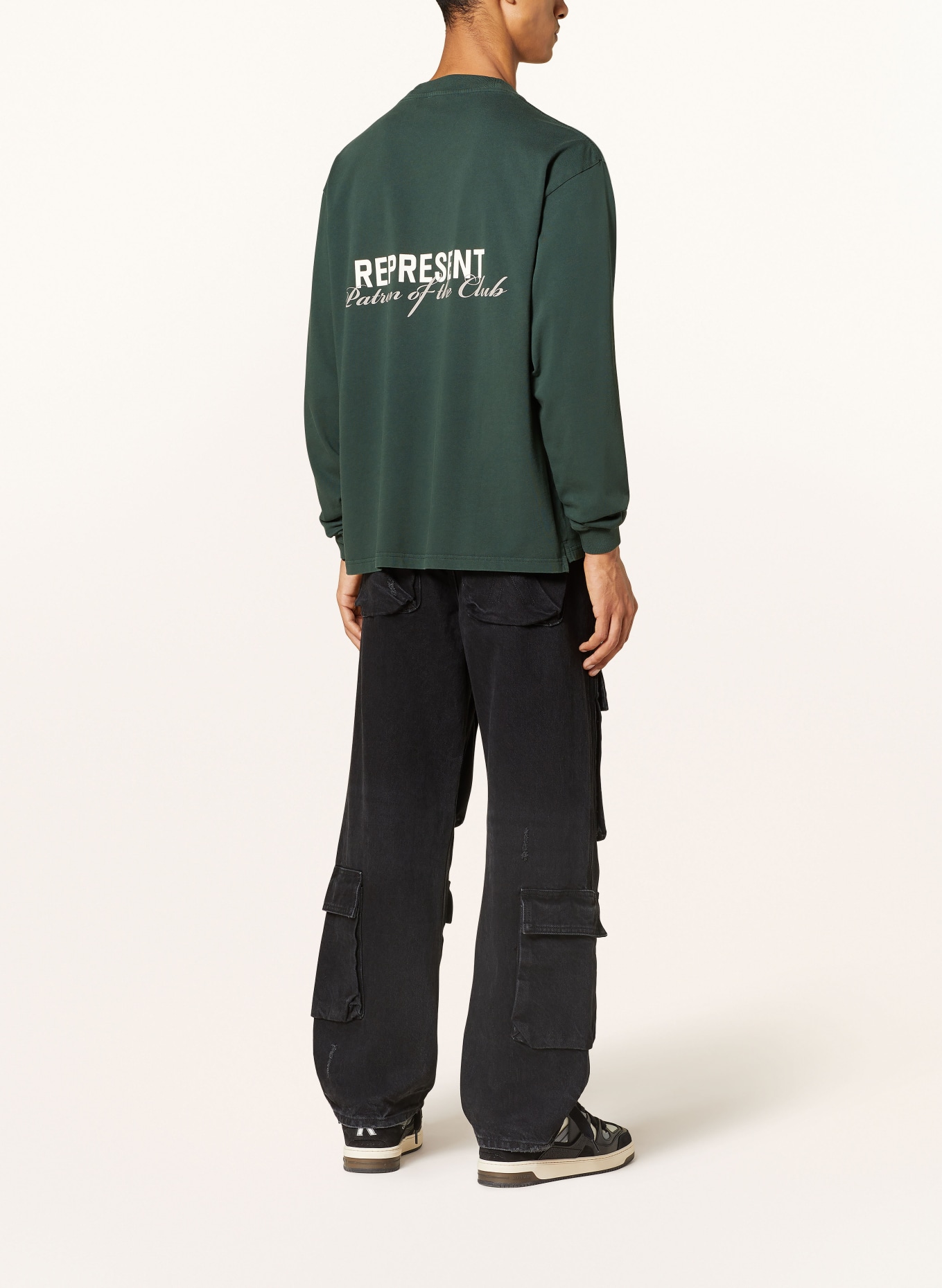 REPRESENT Longsleeve PATRON OF THE CLUB: DUNKELGRÜN / WEISS / TAUPE