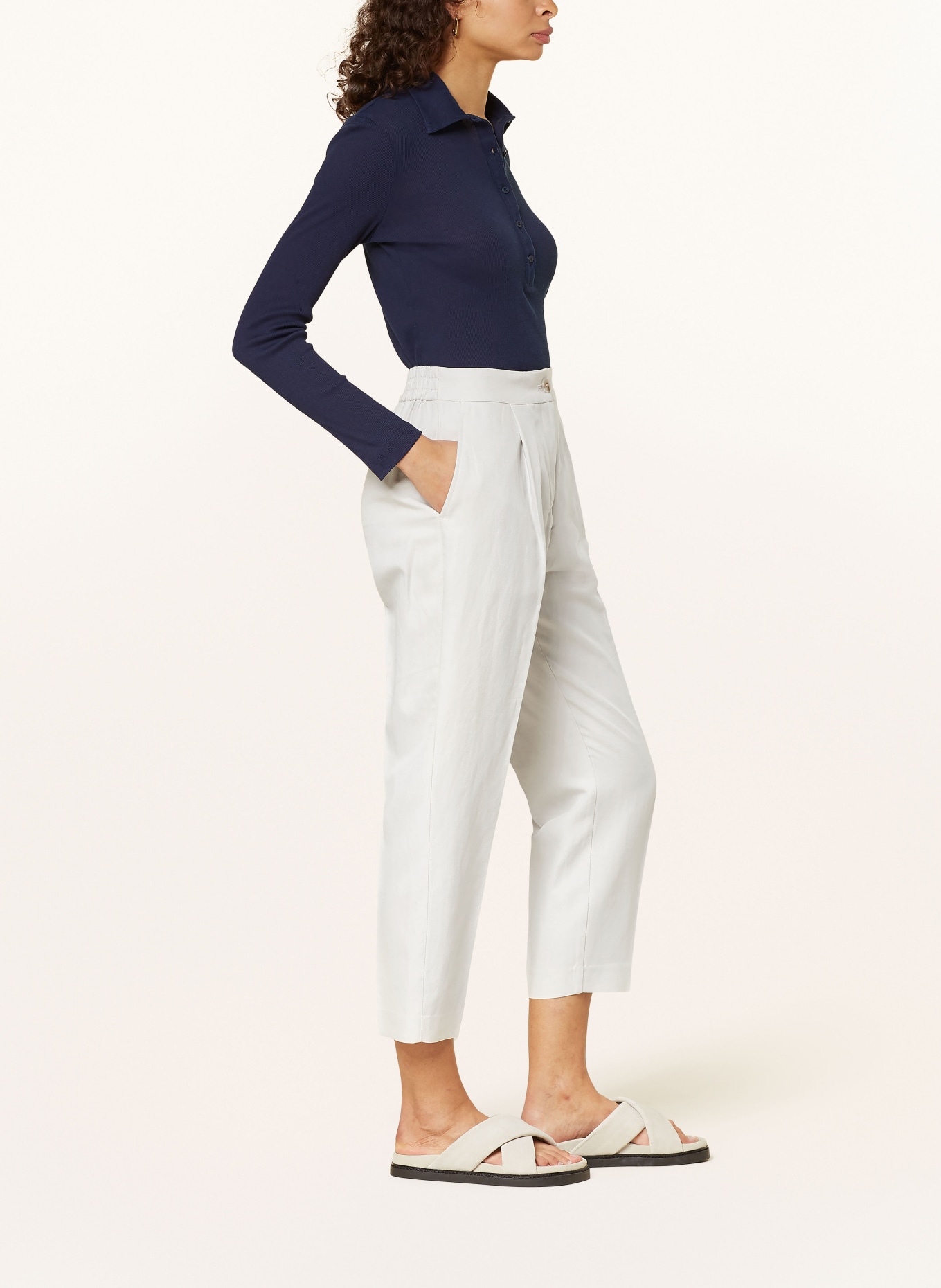 REISS Chinos FARRAH with linen, Color: LIGHT GRAY (Image 4)