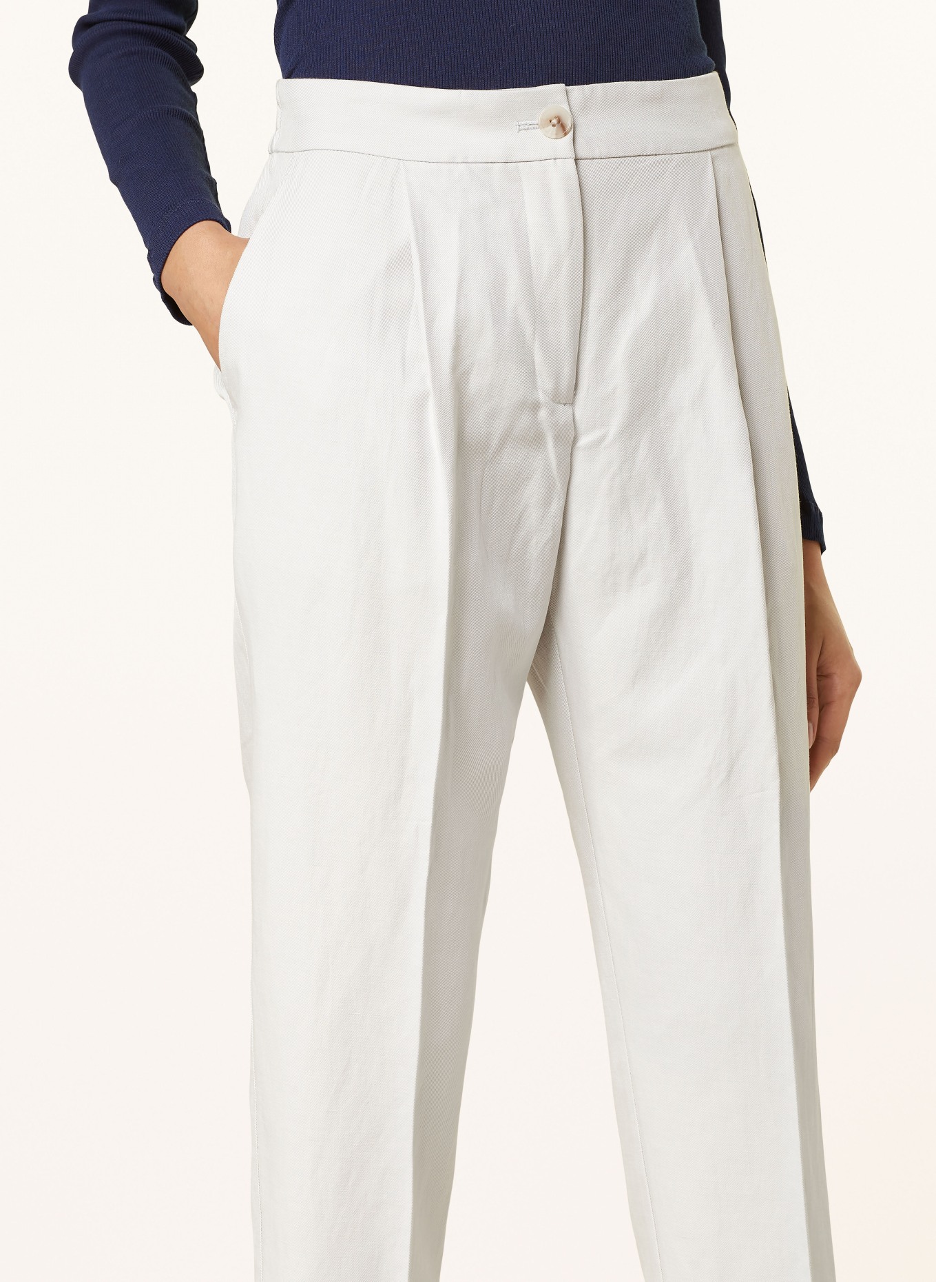 REISS Chinos FARRAH with linen, Color: LIGHT GRAY (Image 5)