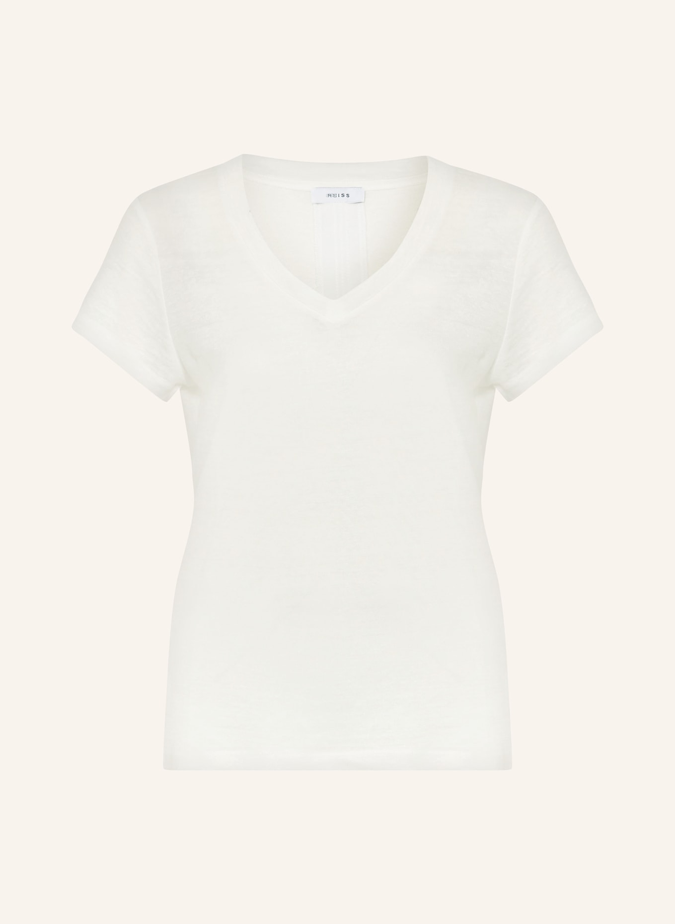 REISS T-shirt LOTTIE in linen, Color: CREAM (Image 1)