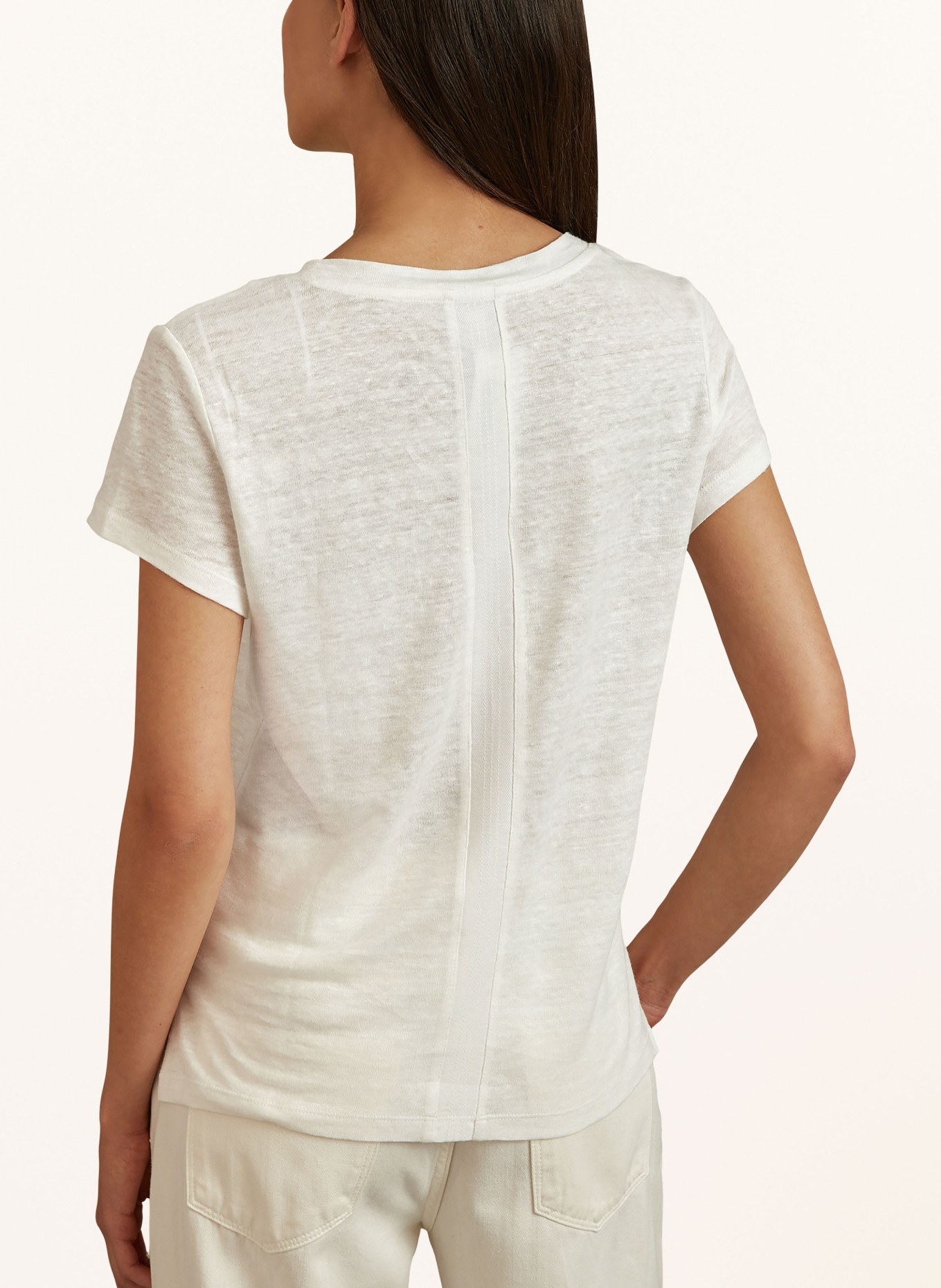 REISS T-shirt LOTTIE in linen, Color: CREAM (Image 3)