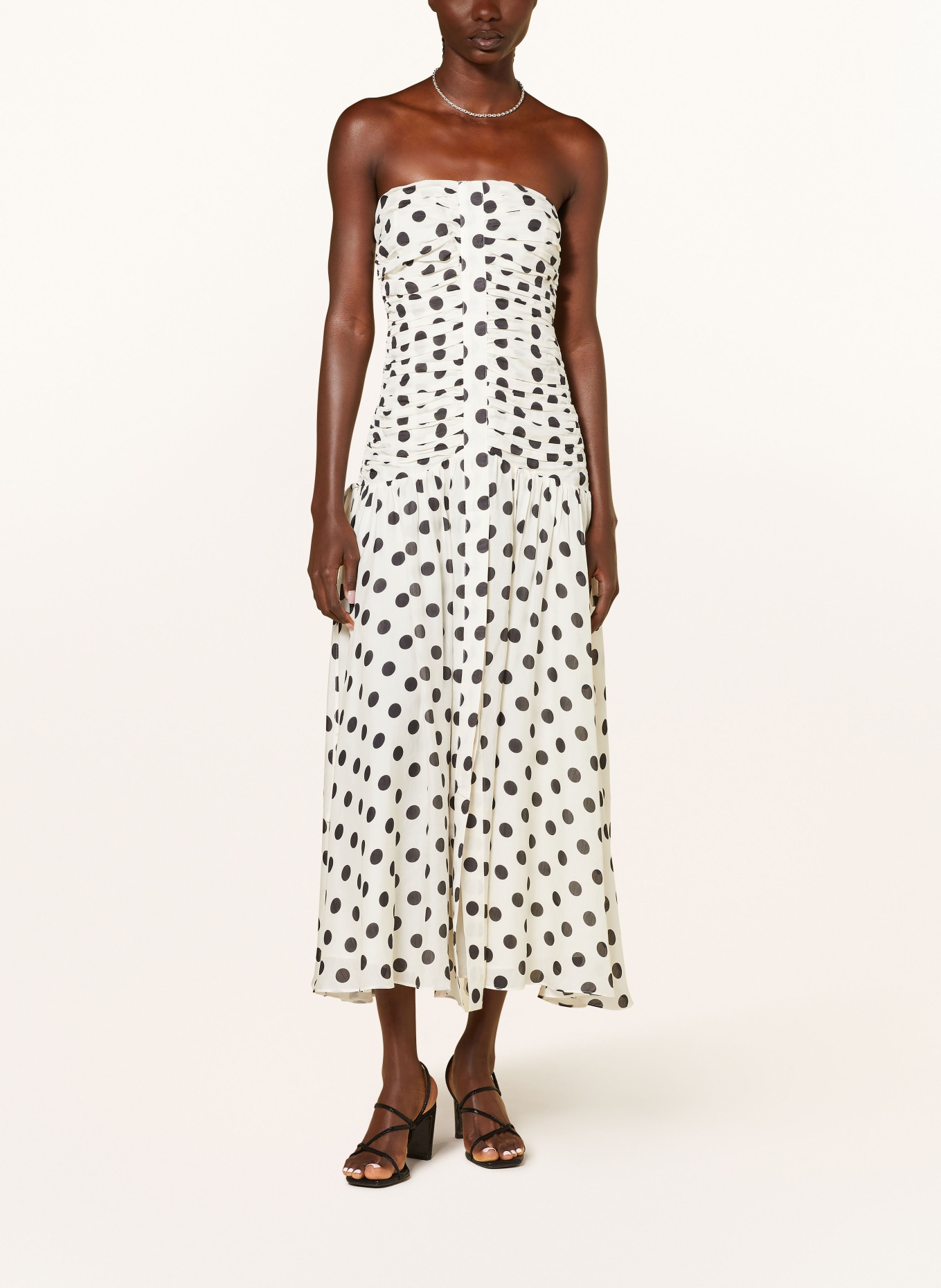 REISS Dress RUE with linen, Color: WHITE/ BLACK (Image 2)