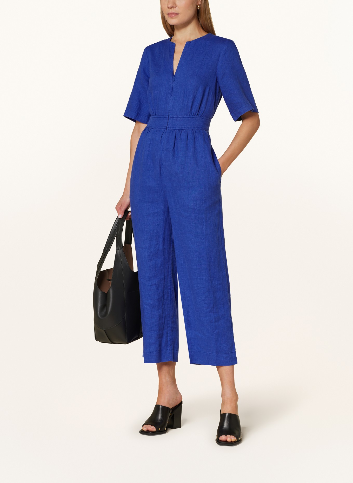 WHISTLES Linen jumpsuit COSIMA, Color: BLUE (Image 2)