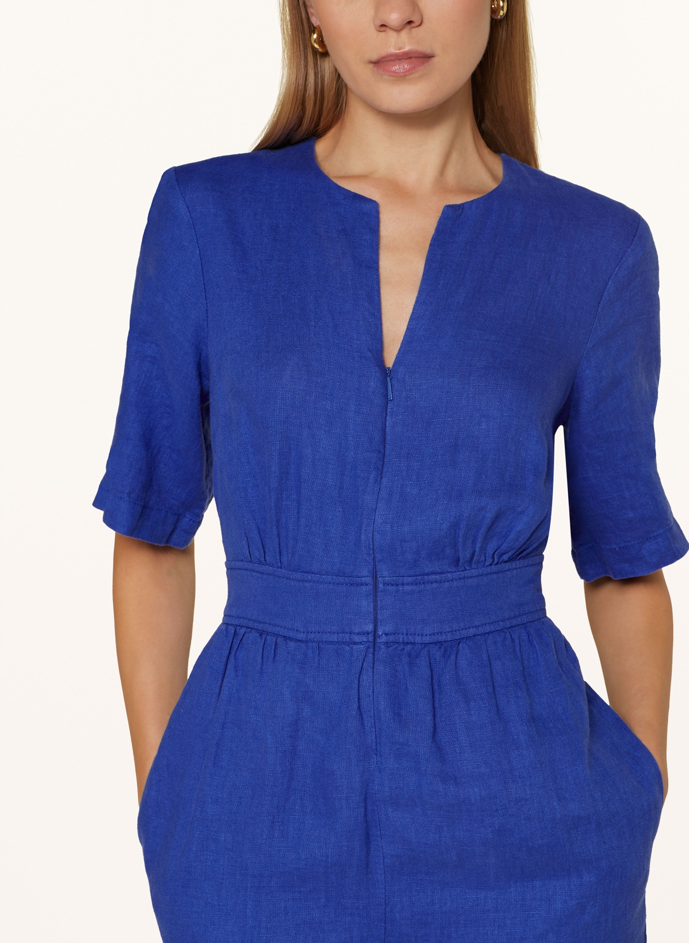 WHISTLES Linen jumpsuit COSIMA, Color: BLUE (Image 4)