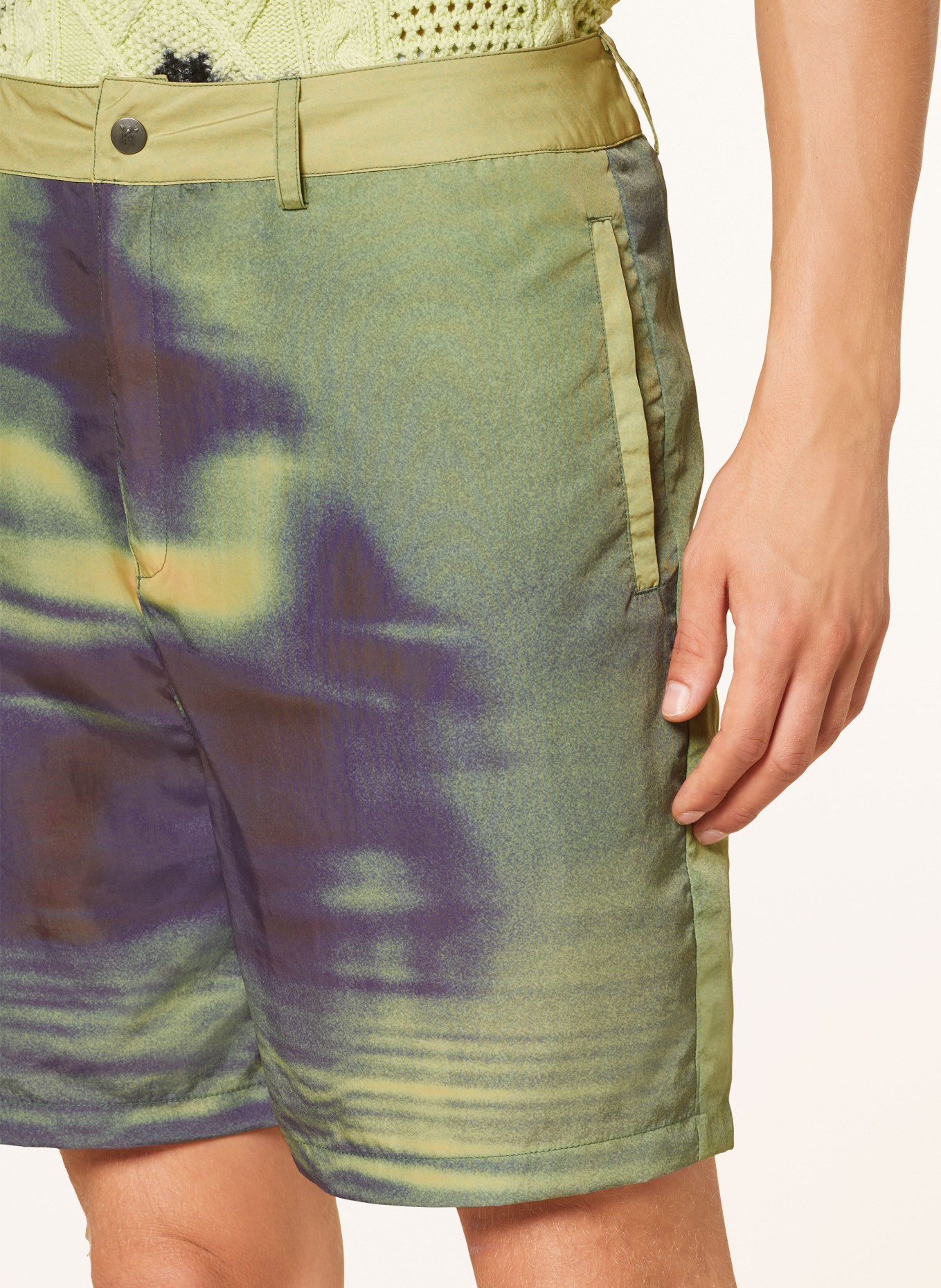 DAILY PAPER Shorts YARO HAZY, Color: GREEN/ DARK PURPLE (Image 5)