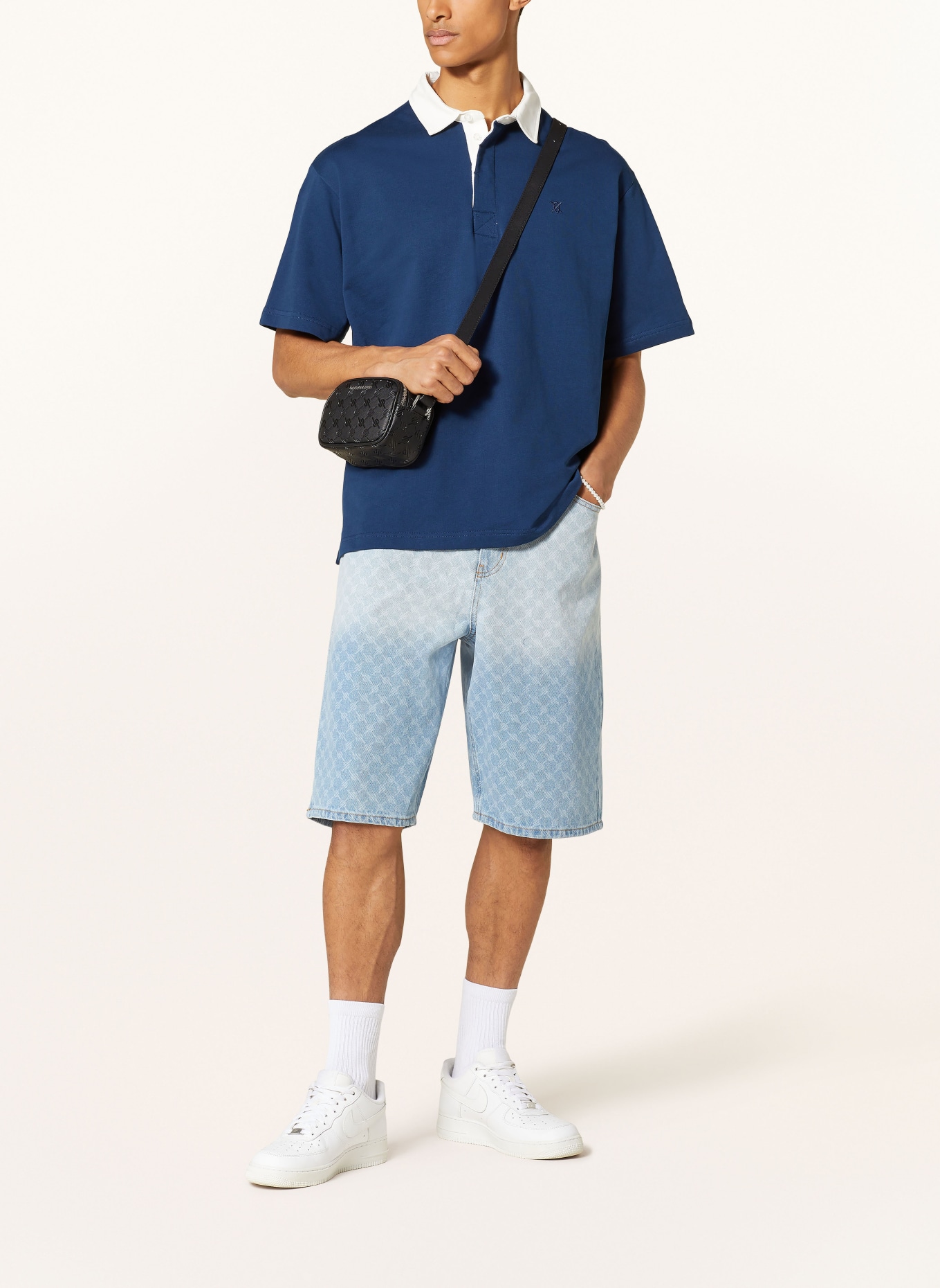 DAILY PAPER Jersey-Poloshirt SHIELD, Farbe: WEISS/ DUNKELBLAU (Bild 2)