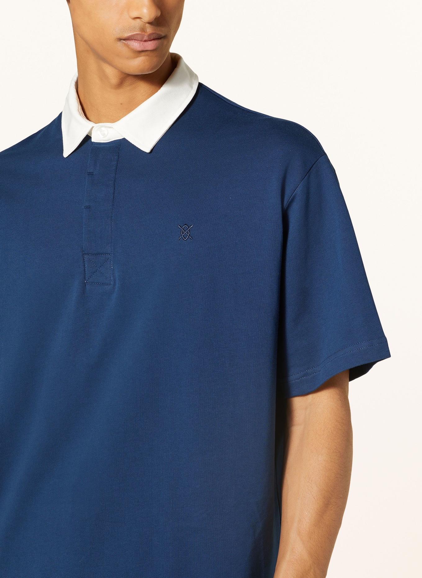 DAILY PAPER Jersey-Poloshirt SHIELD, Farbe: WEISS/ DUNKELBLAU (Bild 4)