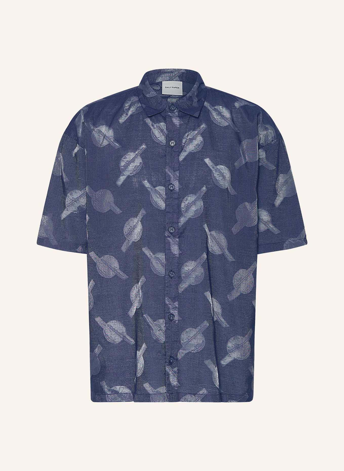 DAILY PAPER Short sleeve shirt SALIM relaxed fit, Color: DARK BLUE (Image 1)