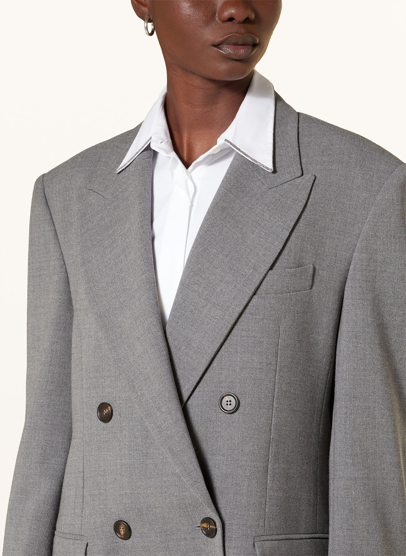 BRUNELLO CUCINELLI Long blazer, Color: GRAY (Image 4)