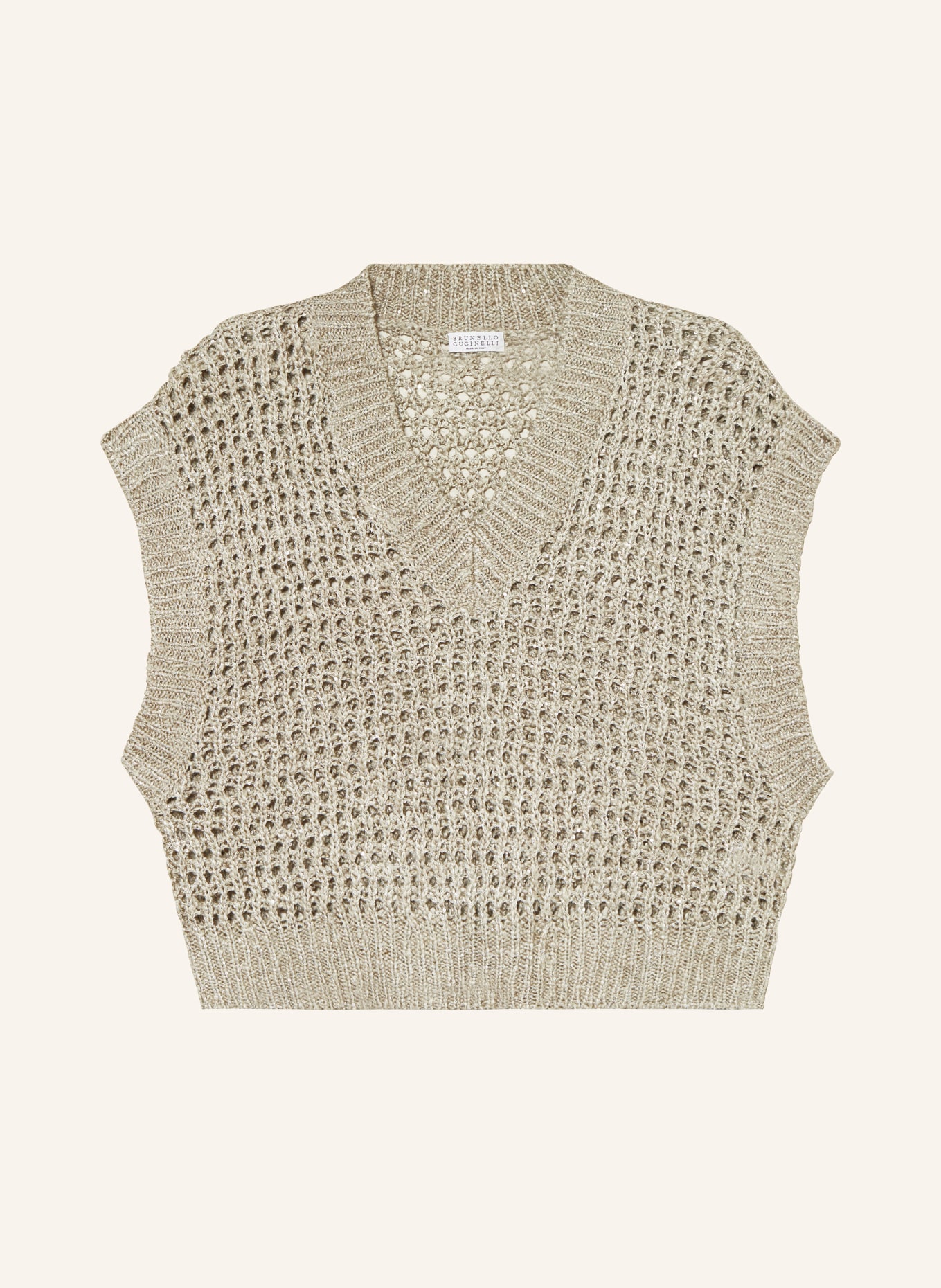 BRUNELLO CUCINELLI Knit shirt with silk and linen, Color: BEIGE (Image 1)