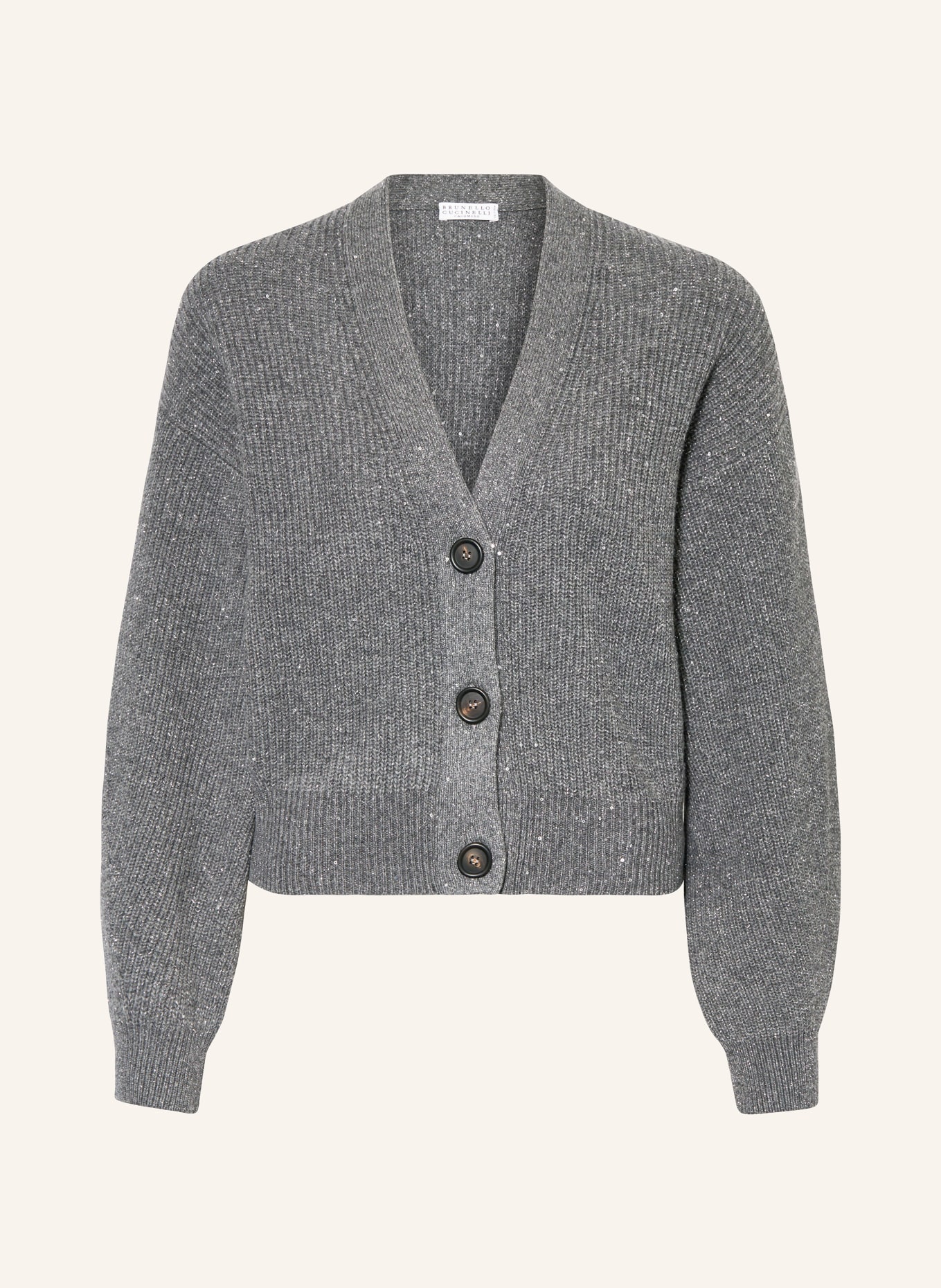 BRUNELLO CUCINELLI Cardigan with cashmere and sequins, Color: GRAY (Image 1)