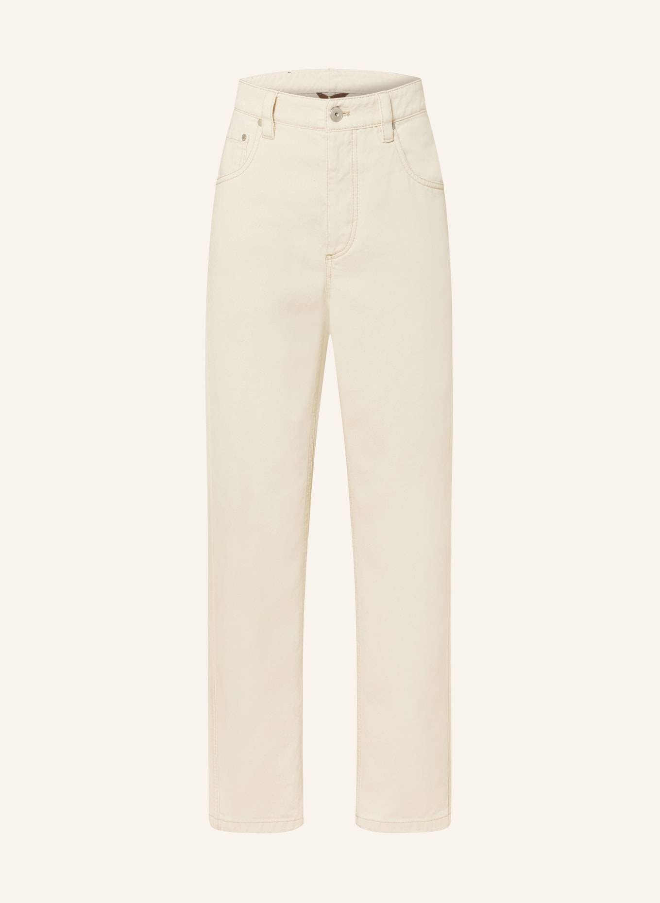 BRUNELLO CUCINELLI Jeans mit Schmuckperlen, Farbe: ECRU (Bild 1)