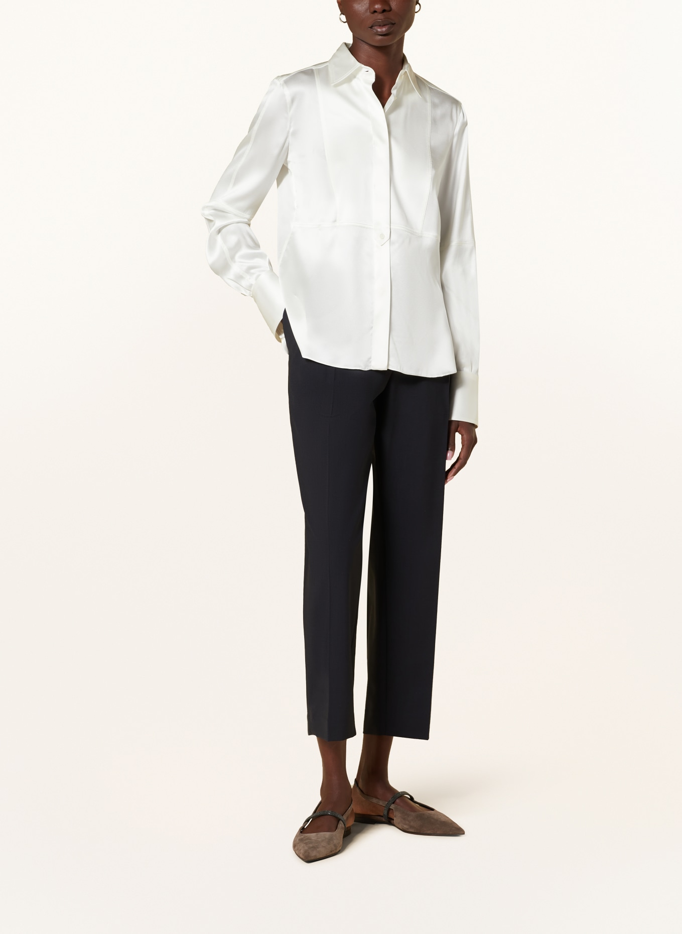 BRUNELLO CUCINELLI Shirt blouse in silk, Color: ECRU (Image 2)