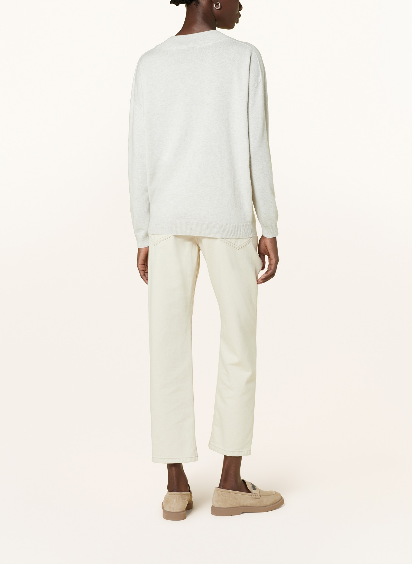 BRUNELLO CUCINELLI Cashmere-Pullover mit Schmuckperlen, Farbe: CREME (Bild 3)