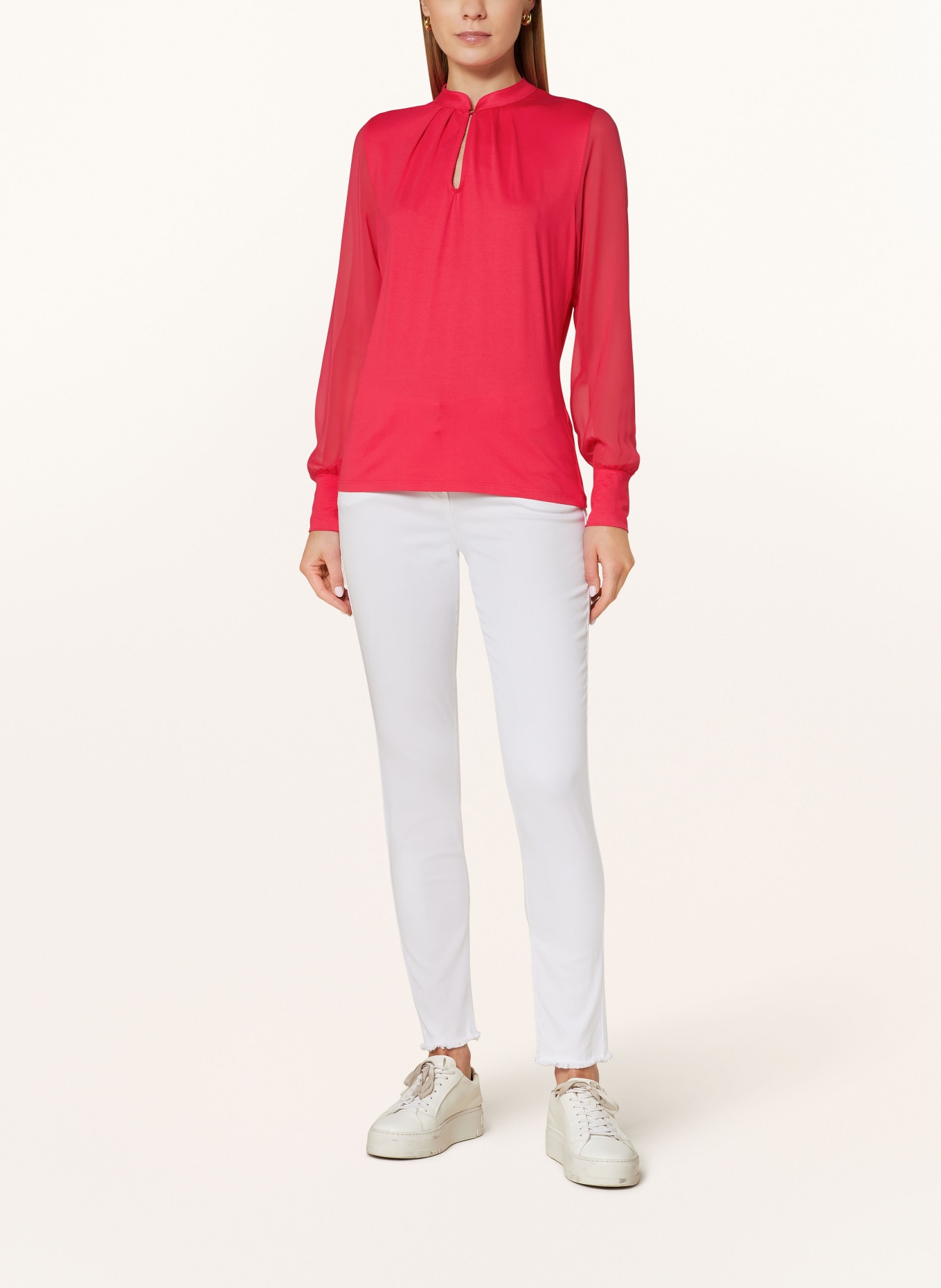HOBBS Shirt blouse MARGOT in mixed materials, Color: ROUGE PINK (Image 2)