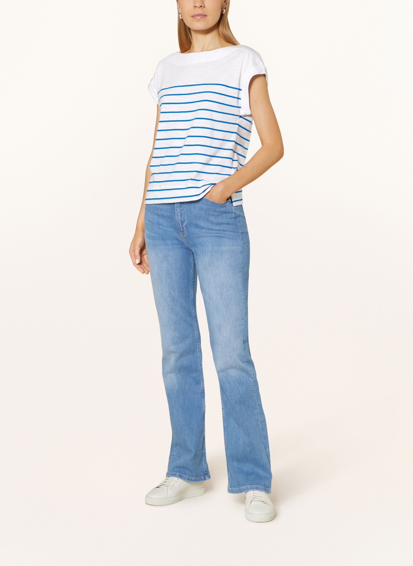 HOBBS T-shirt ALYCIA, Color: WHITE/ BLUE (Image 2)