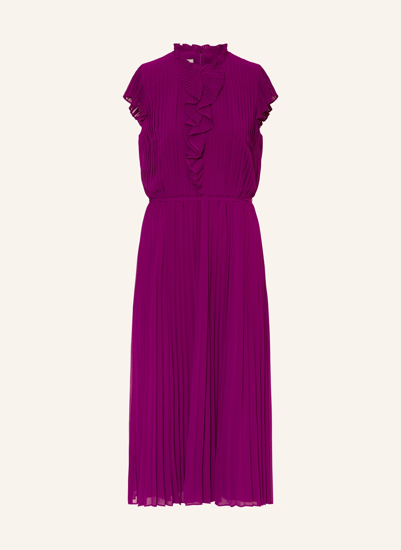 HOBBS Sukienka plisowana ADDISON z wolantami, Kolor: FUKSJA (Obrazek 1)