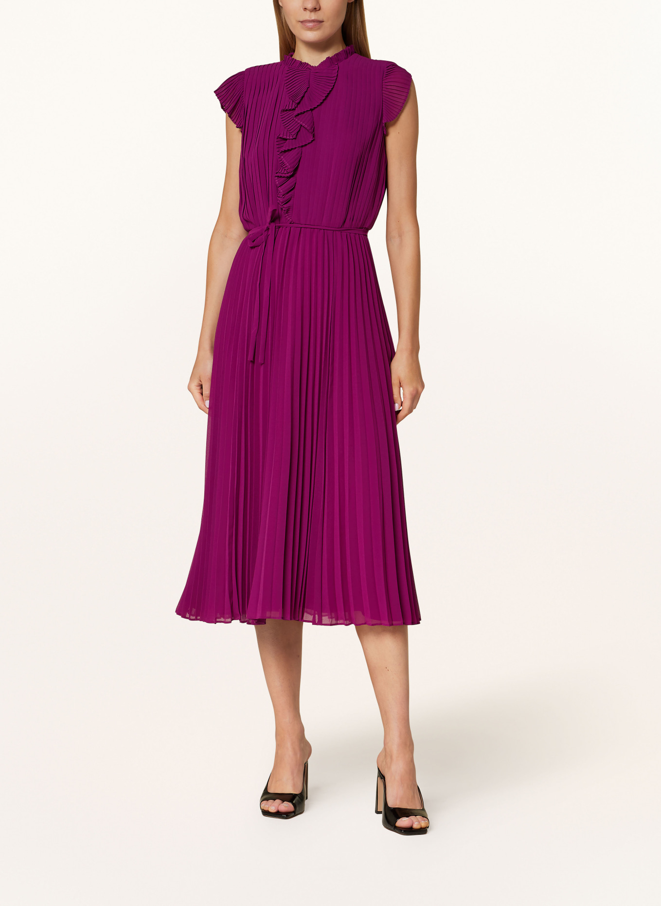 HOBBS Pleated dress ADDISON with frills, Color: FUCHSIA (Image 2)