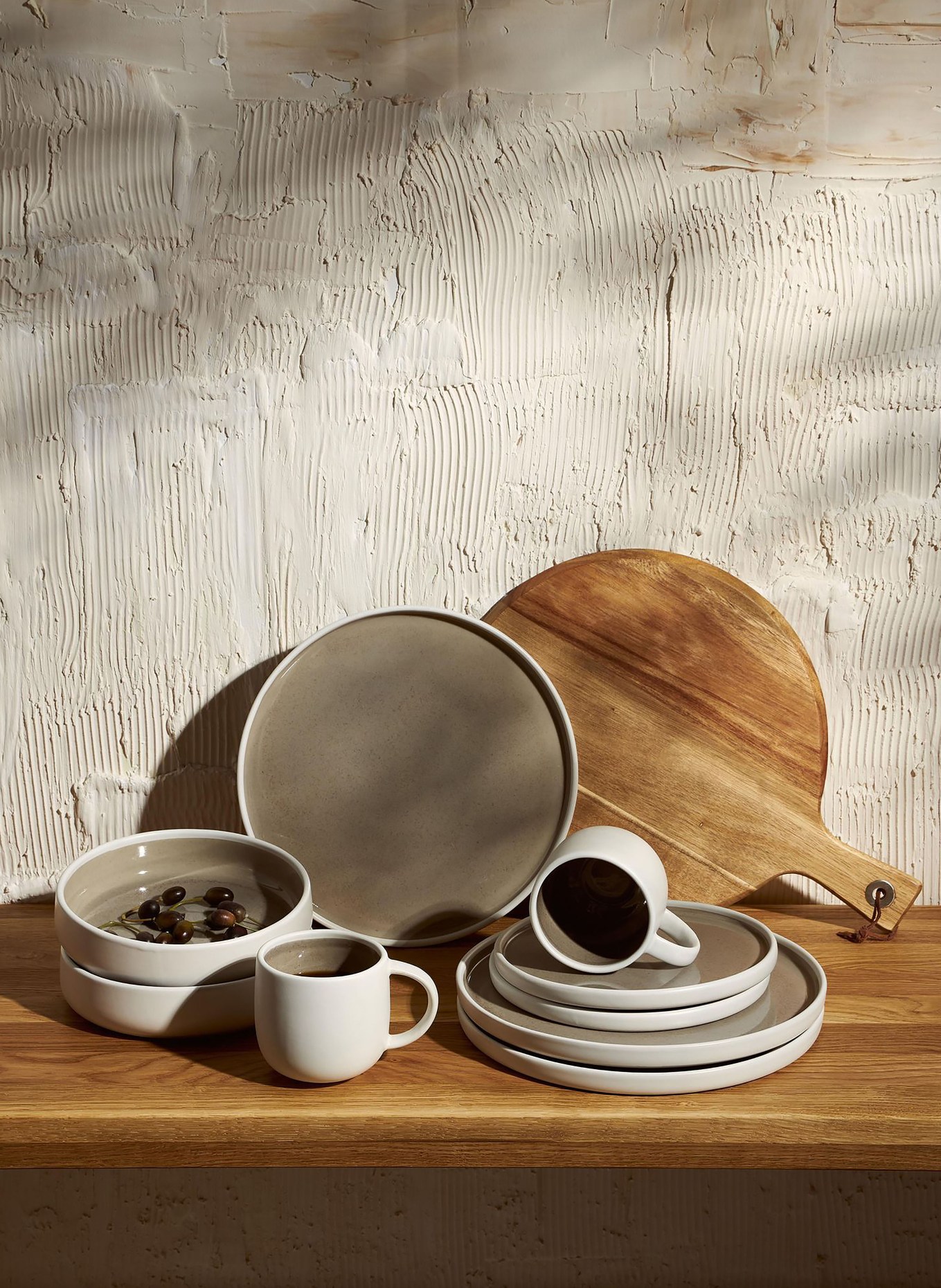 Westwing Collection 12-piece Plate and bowl set GINGER, Color: LIGHT BROWN/ BROWN (Image 6)