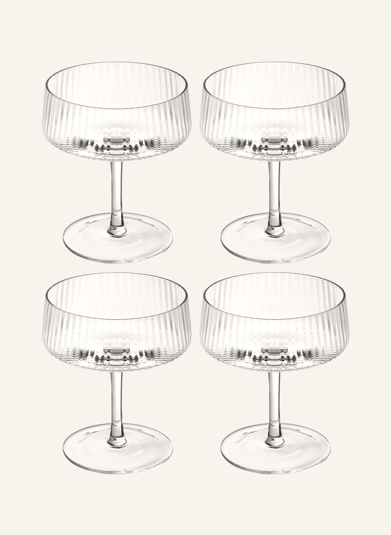 Westwing Collection 4er-Set Champagnergläser CAMI, Farbe: TRANSPARENT (Bild 1)