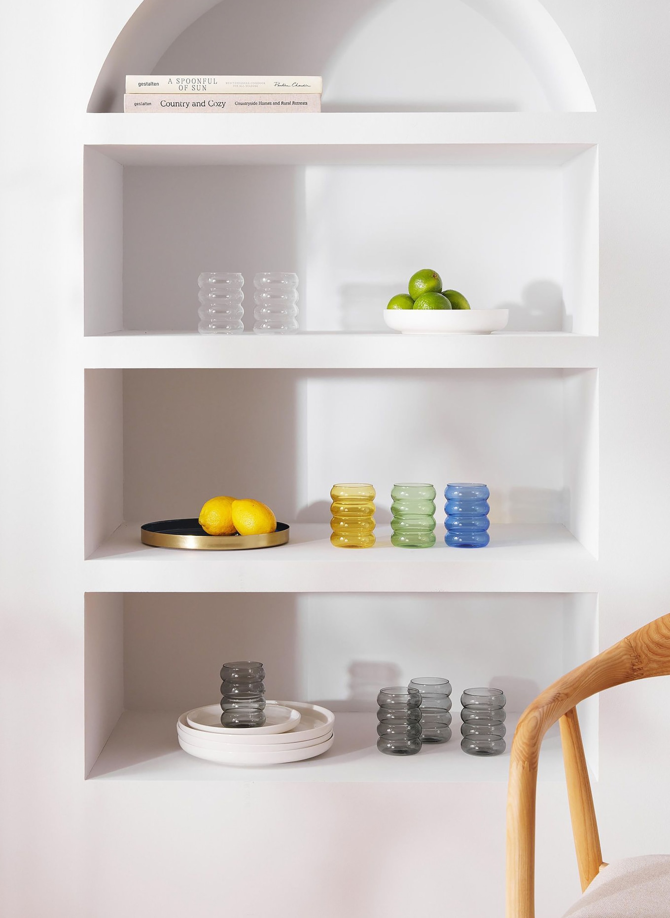 Westwing Collection 4er-Set Wassergläser BUBBLY: TRANSPARENT