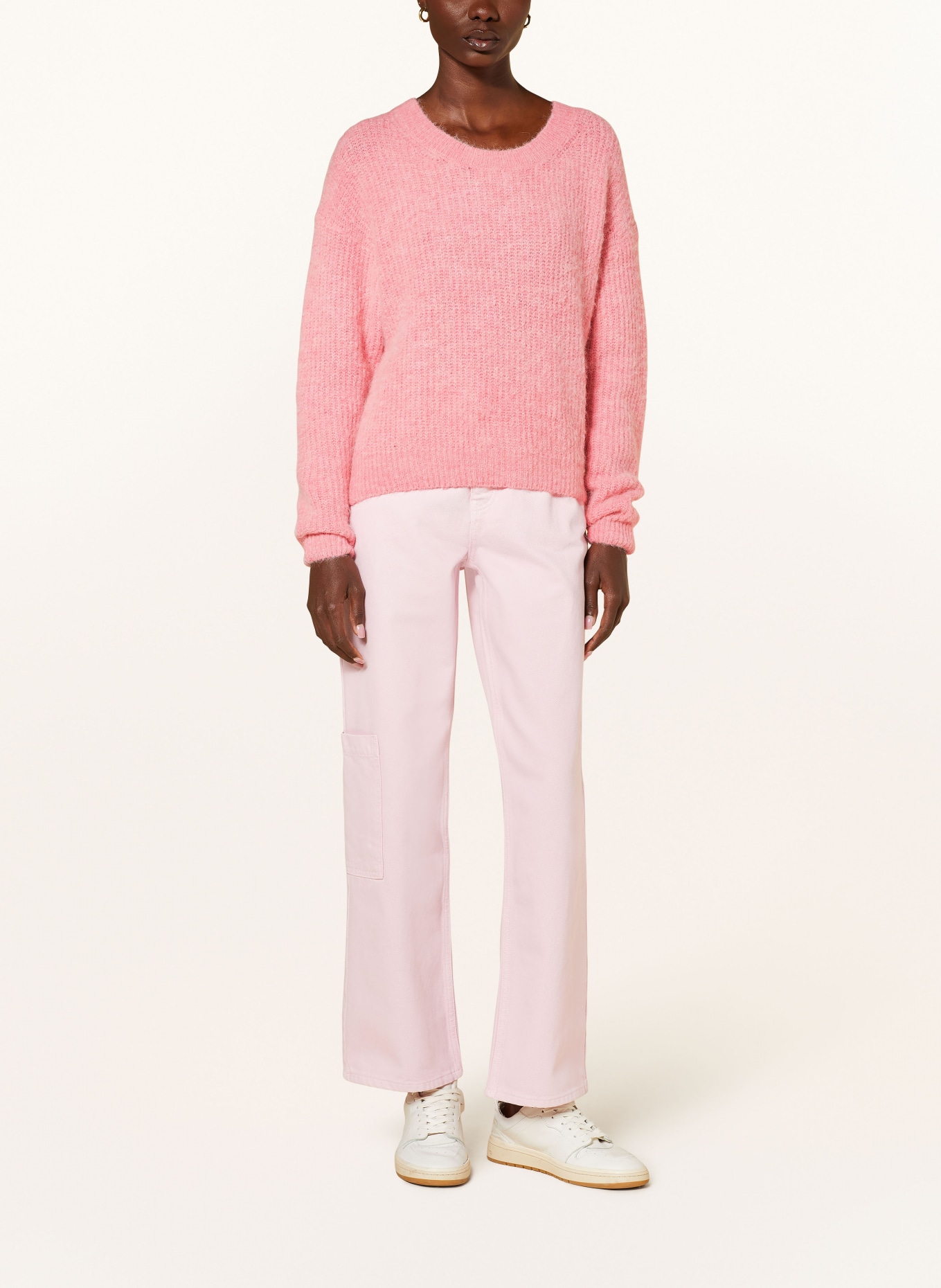 American Vintage Sweater with alpaca, Color: PINK (Image 2)