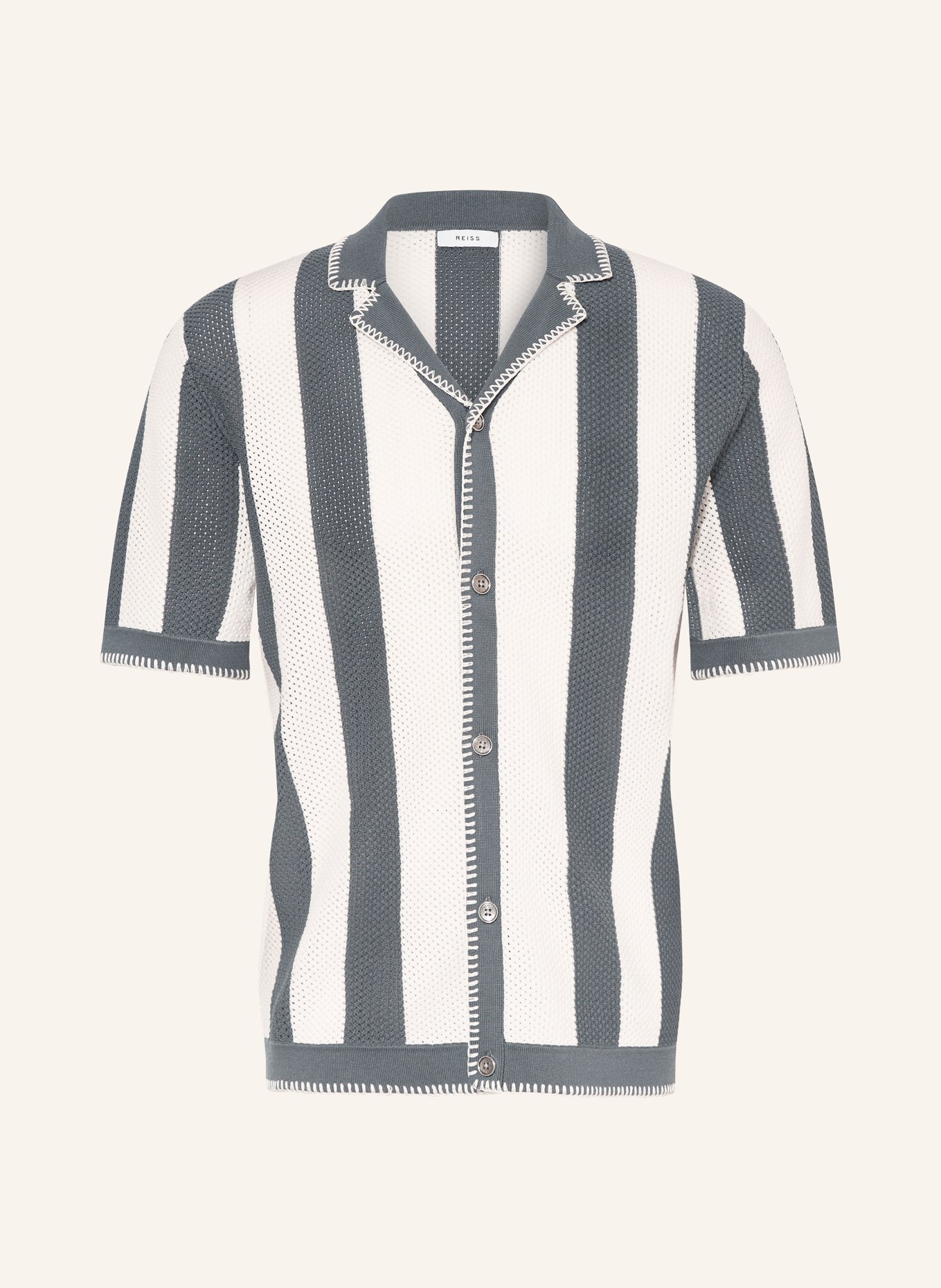 REISS Knit shirt NAXOS slim fit, Color: GRAY/ WHITE (Image 1)