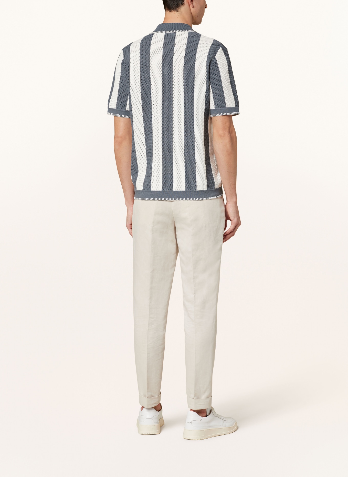 REISS Knit shirt NAXOS slim fit, Color: GRAY/ WHITE (Image 3)