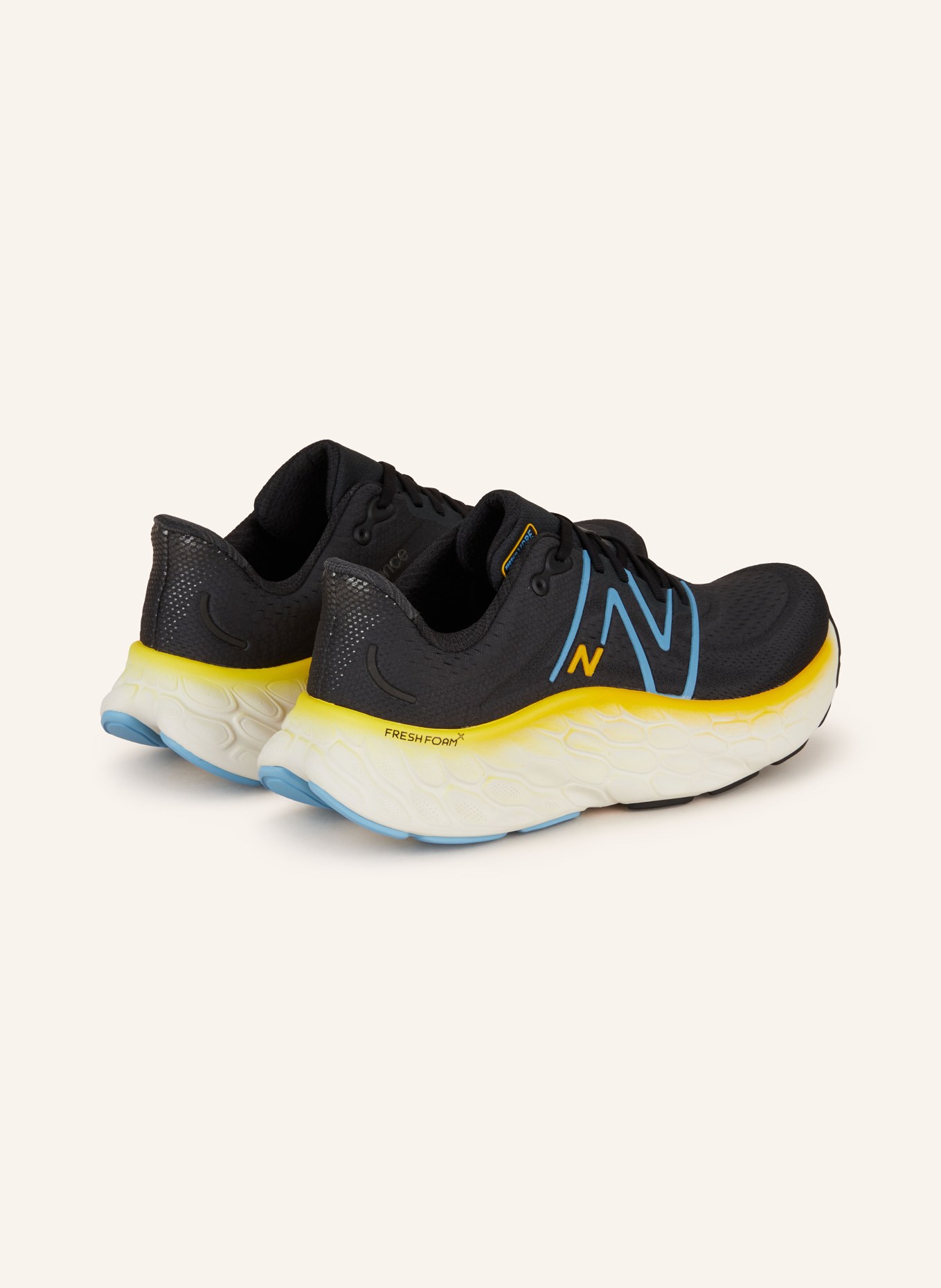 new balance Running shoes FRESH FOAM X MORE V4, Color: BLACK/ BLUE/ YELLOW (Image 2)