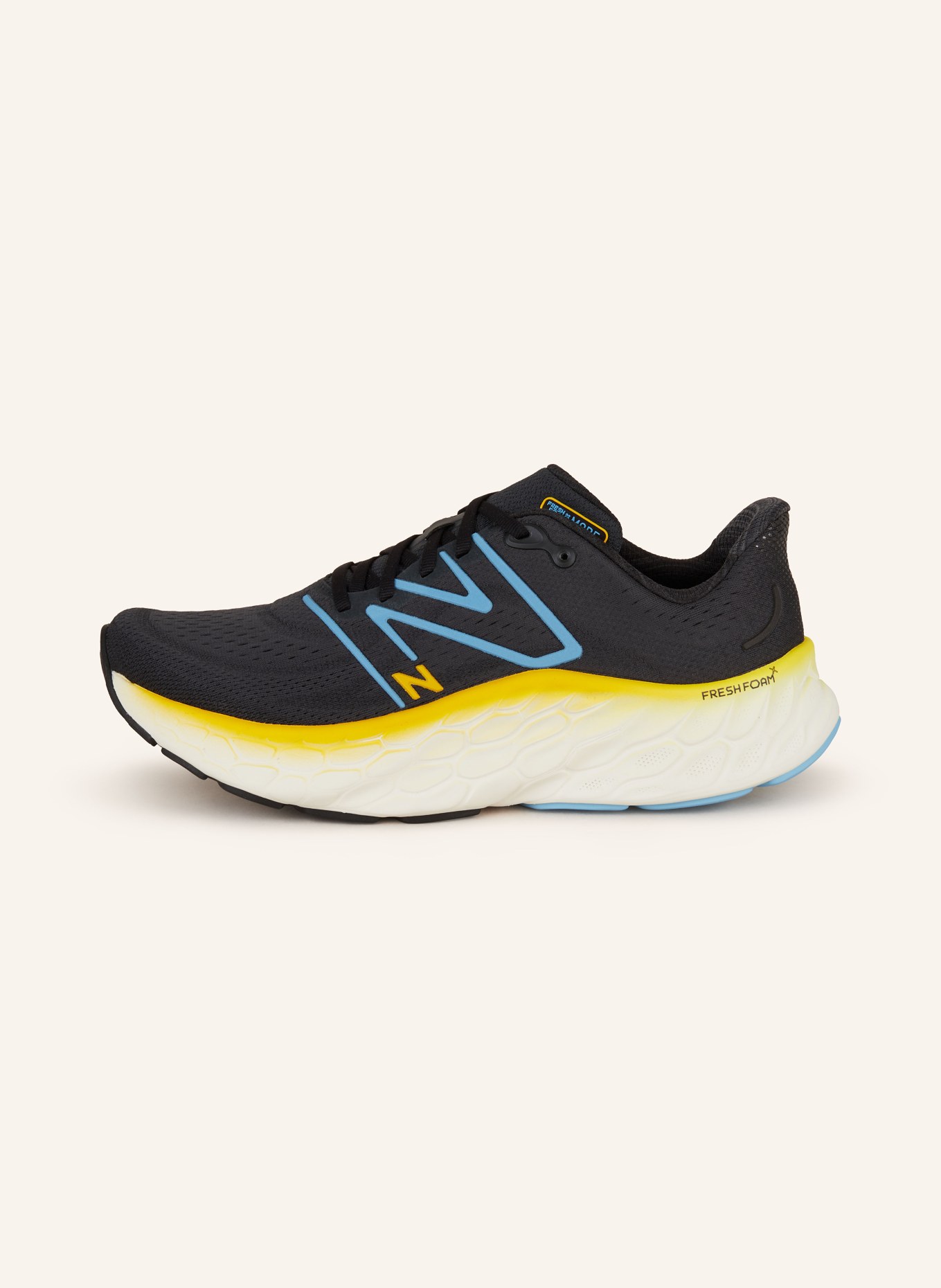new balance Running shoes FRESH FOAM X MORE V4, Color: BLACK/ BLUE/ YELLOW (Image 4)