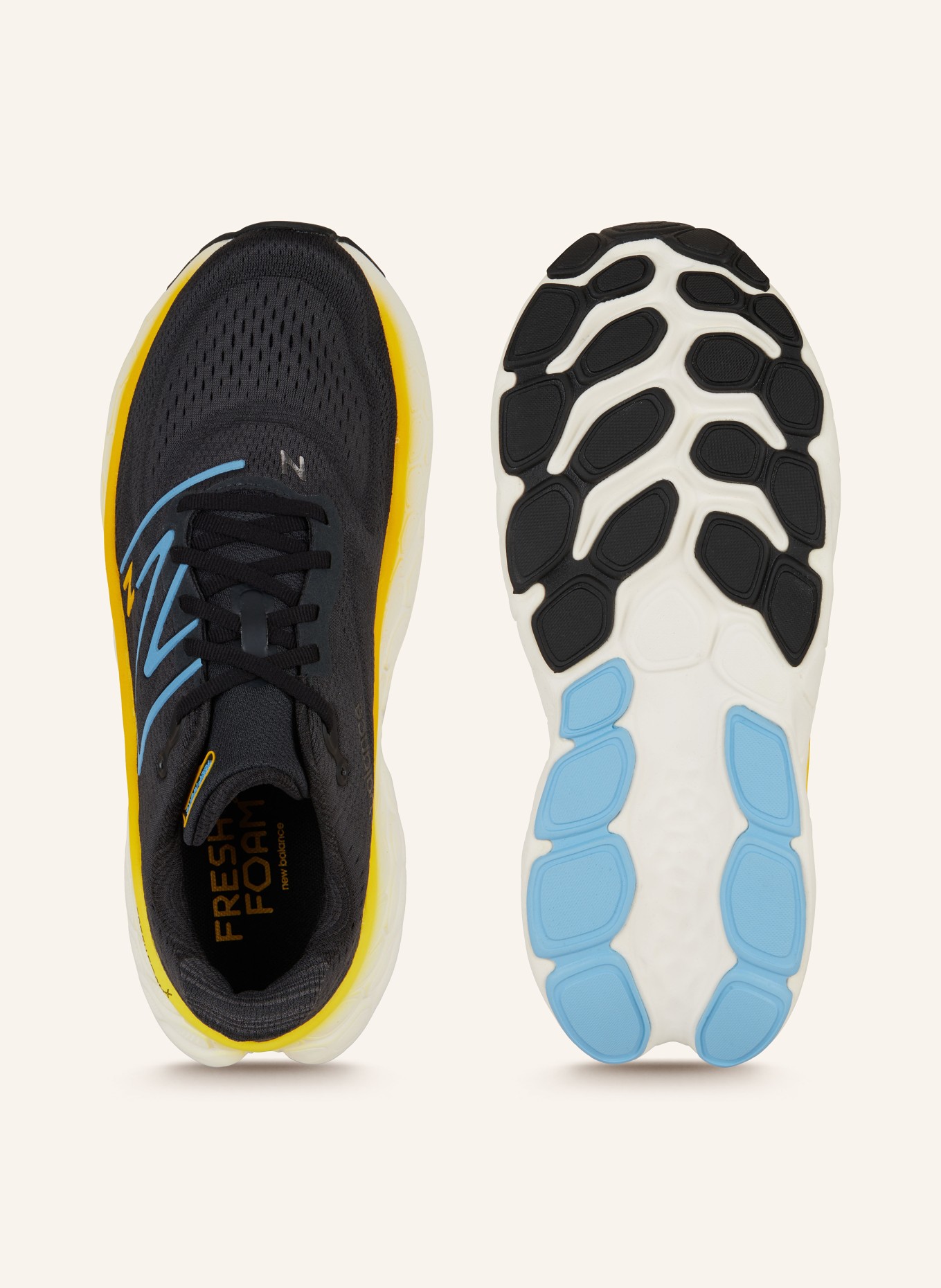 new balance Running shoes FRESH FOAM X MORE V4, Color: BLACK/ BLUE/ YELLOW (Image 5)