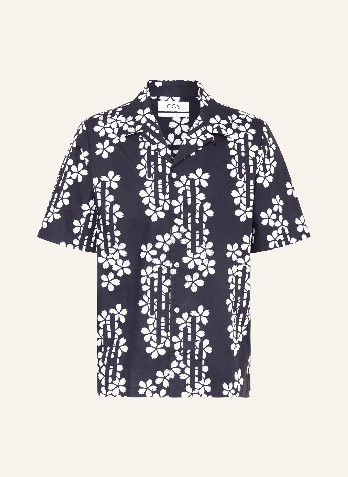 COS Resort shirt relaxed fit, Color: BLACK/ WHITE (Image 1)
