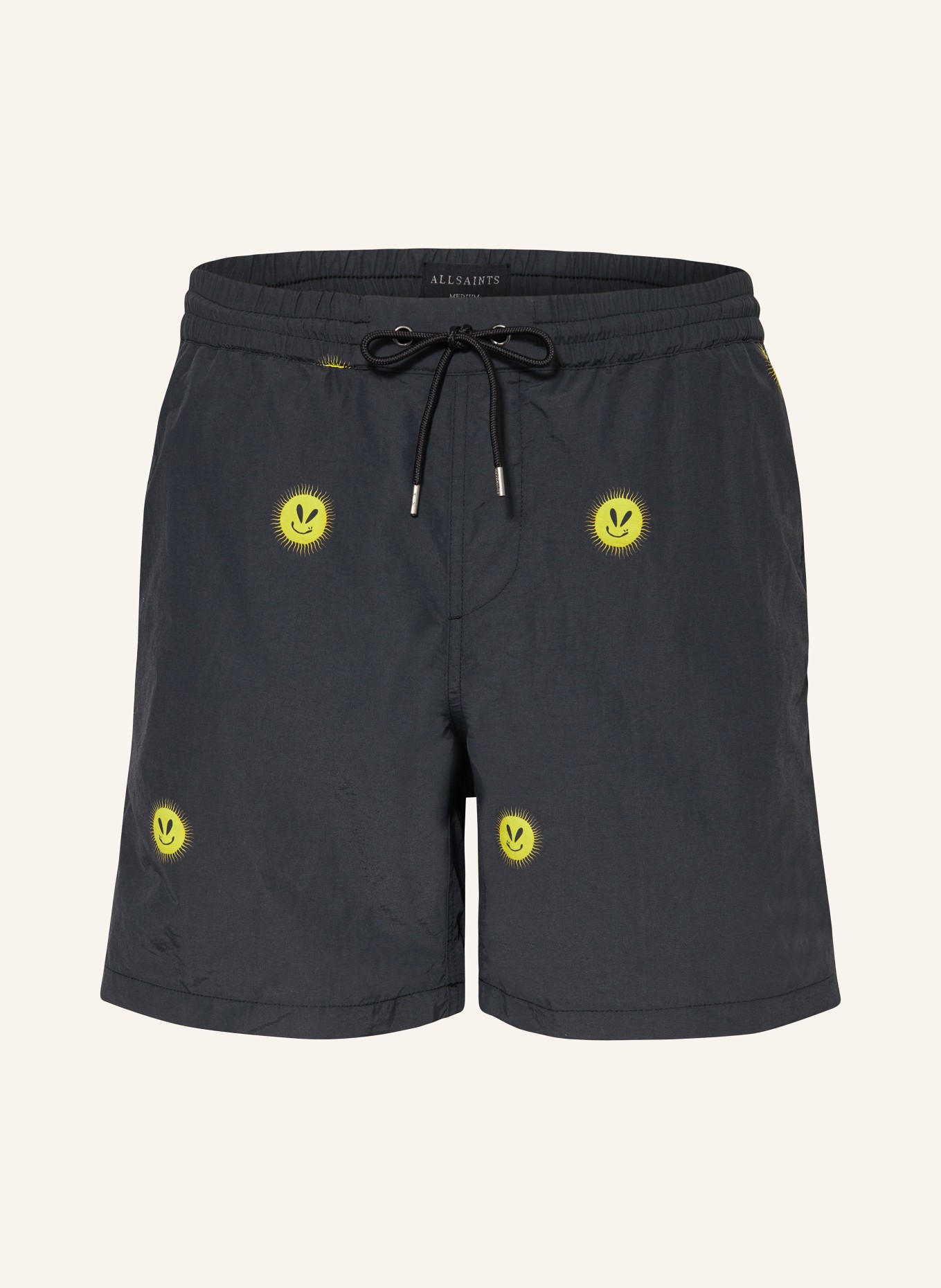 ALLSAINTS Swim shorts SUNSMIRK, Color: BLACK/ YELLOW (Image 1)