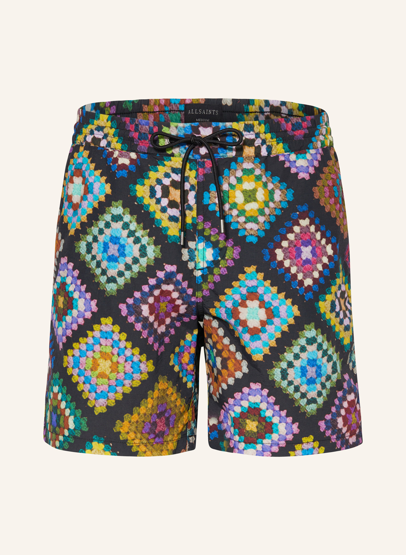 ALLSAINTS Swim shorts TUNIS, Color: BLACK/ BLUE/ PURPLE (Image 1)