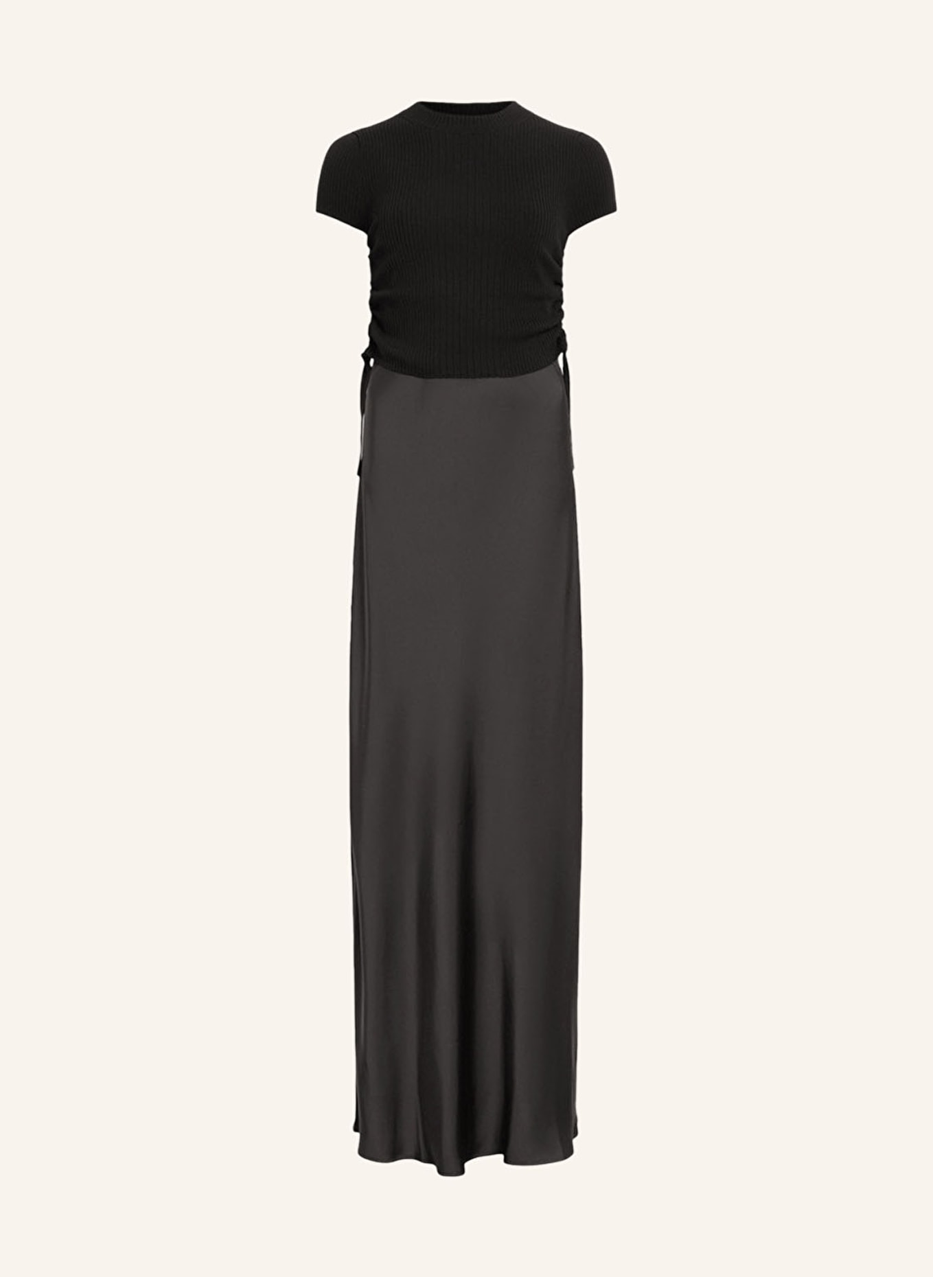 ALLSAINTS Dress HAYES in mixed materials, Color: BLACK (Image 1)