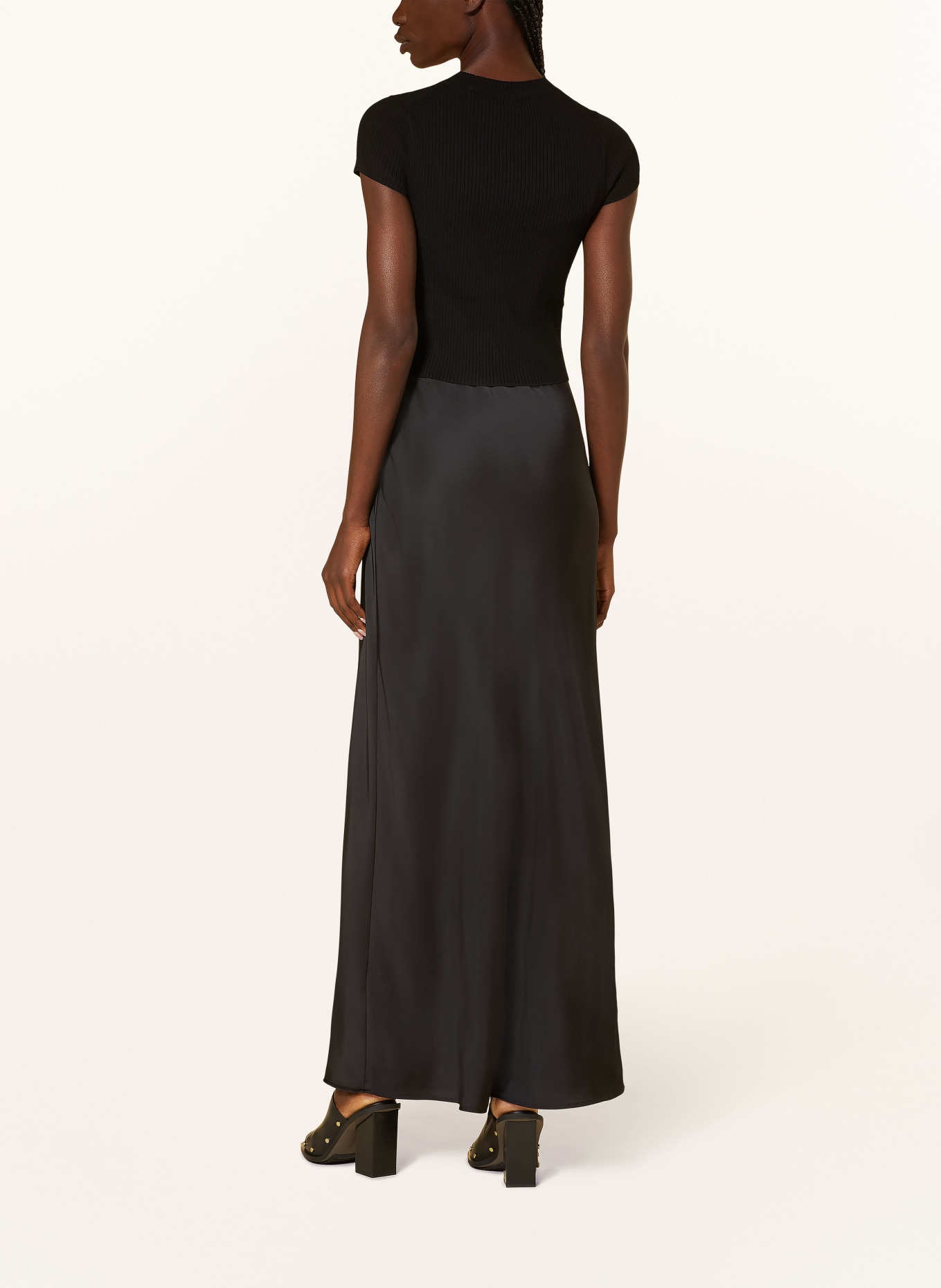 ALLSAINTS Dress HAYES in mixed materials, Color: BLACK (Image 3)