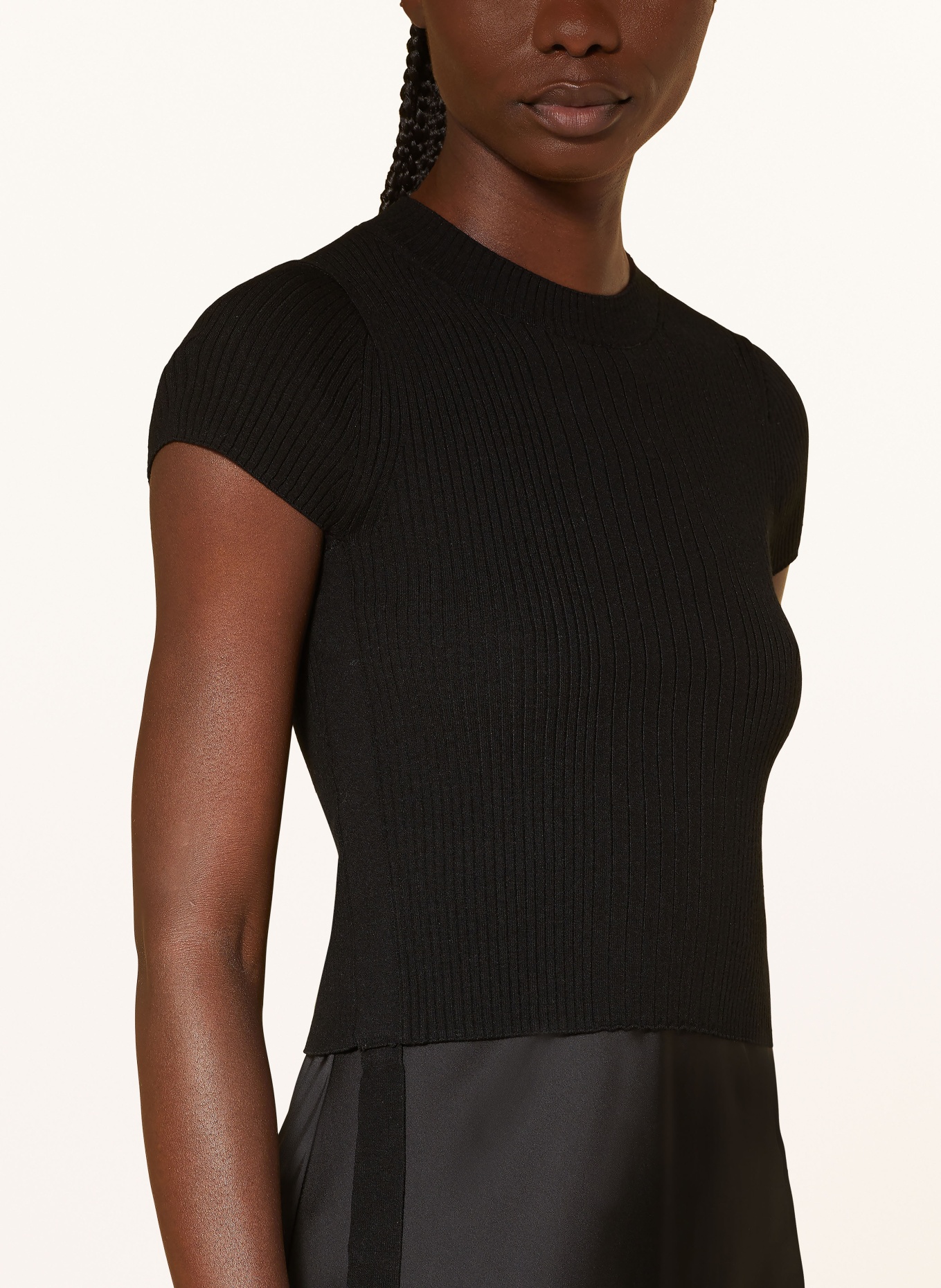 ALLSAINTS Dress HAYES in mixed materials, Color: BLACK (Image 4)